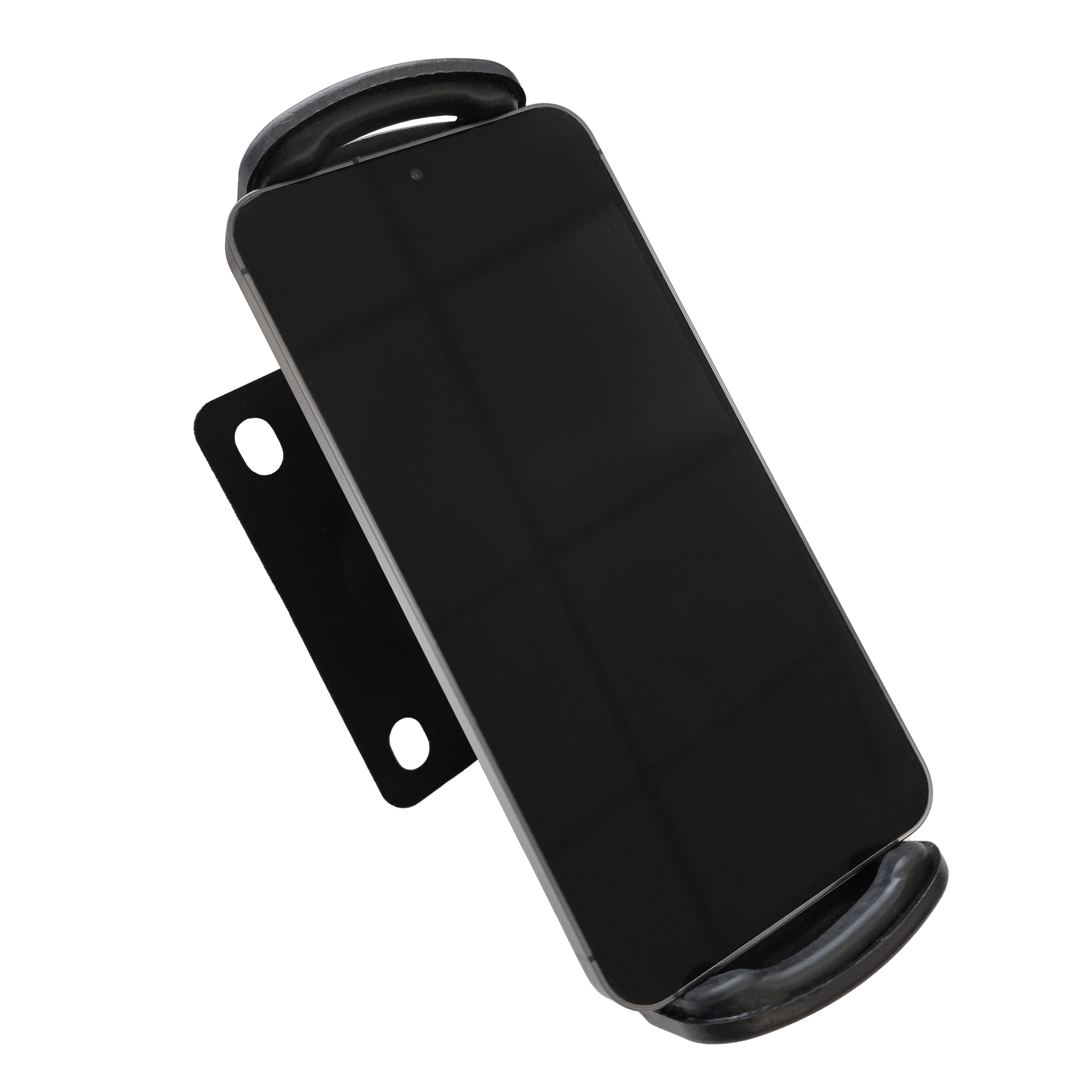 Nástěnný držák tabletu McDart TABSteady Die Abbildung zeigt die McDart TABSteady Tablet Wandhalterung mit einem eingespannten Tablet. Die Halterung ist stabil und zur Wandmontage geeignet.