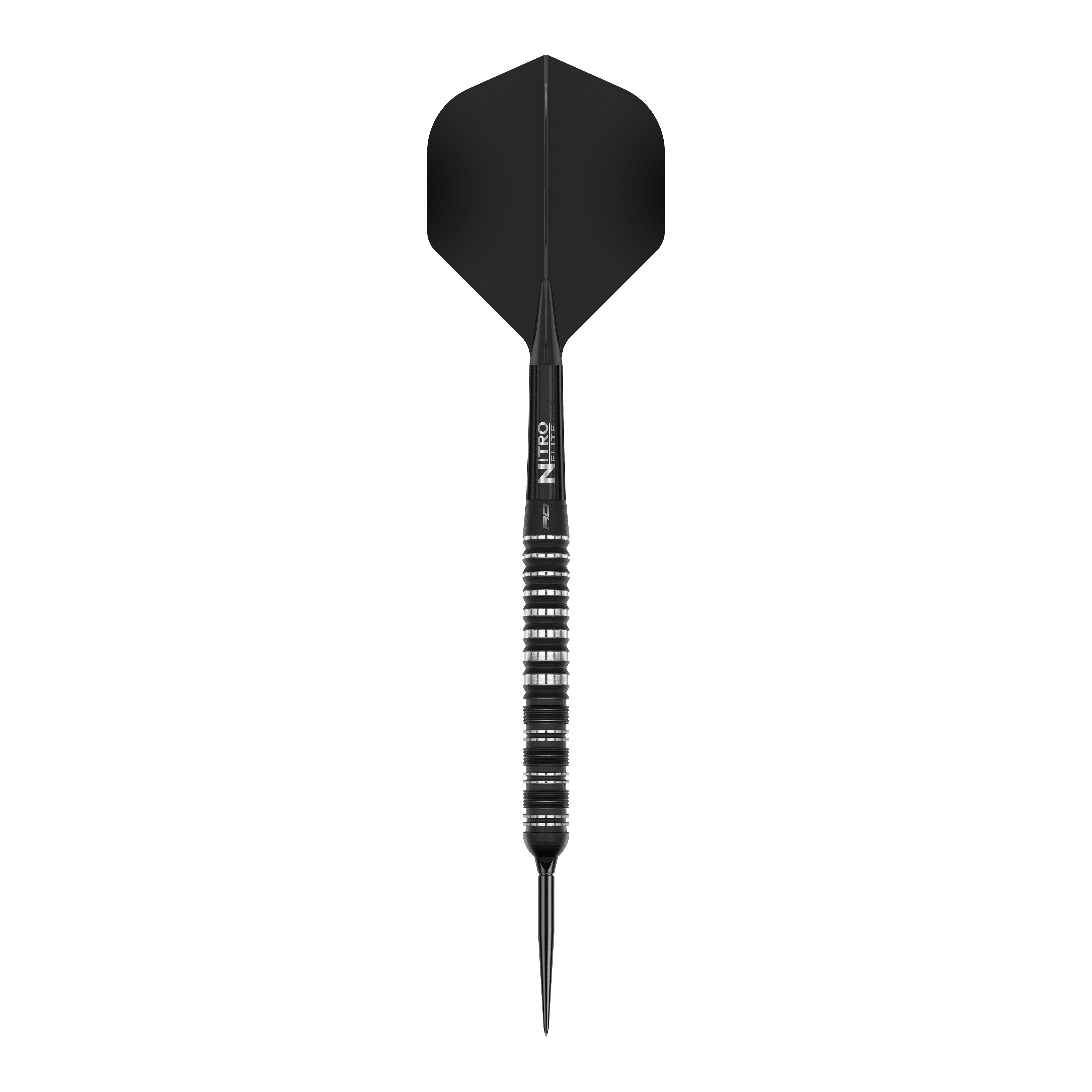 Ocelové šipky Red Dragon Sable Parallel Switch Point Das Bild zeigt die Red Dragon Sable Parallel Switch Point Steeldarts. Drei silberne Darts sind nebeneinander angeordnet gezeigt.