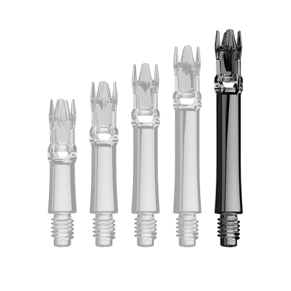 Náhradní hřídele L-Style L-System - čiré černé Das Bild zeigt eine transparente Ersatzshaft in Schwarz. Die Shaft ist schlank und wird von oben präsentiert.
