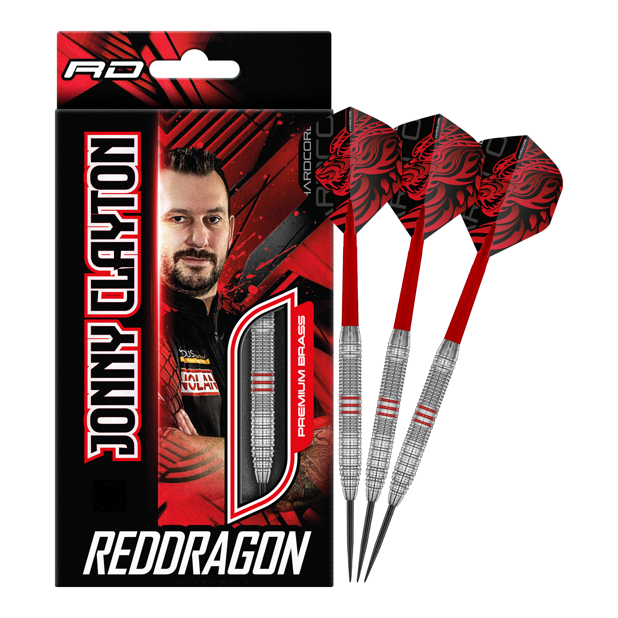 Šipky Red Dragon Jonny Clayton Brass Steel - 21 g