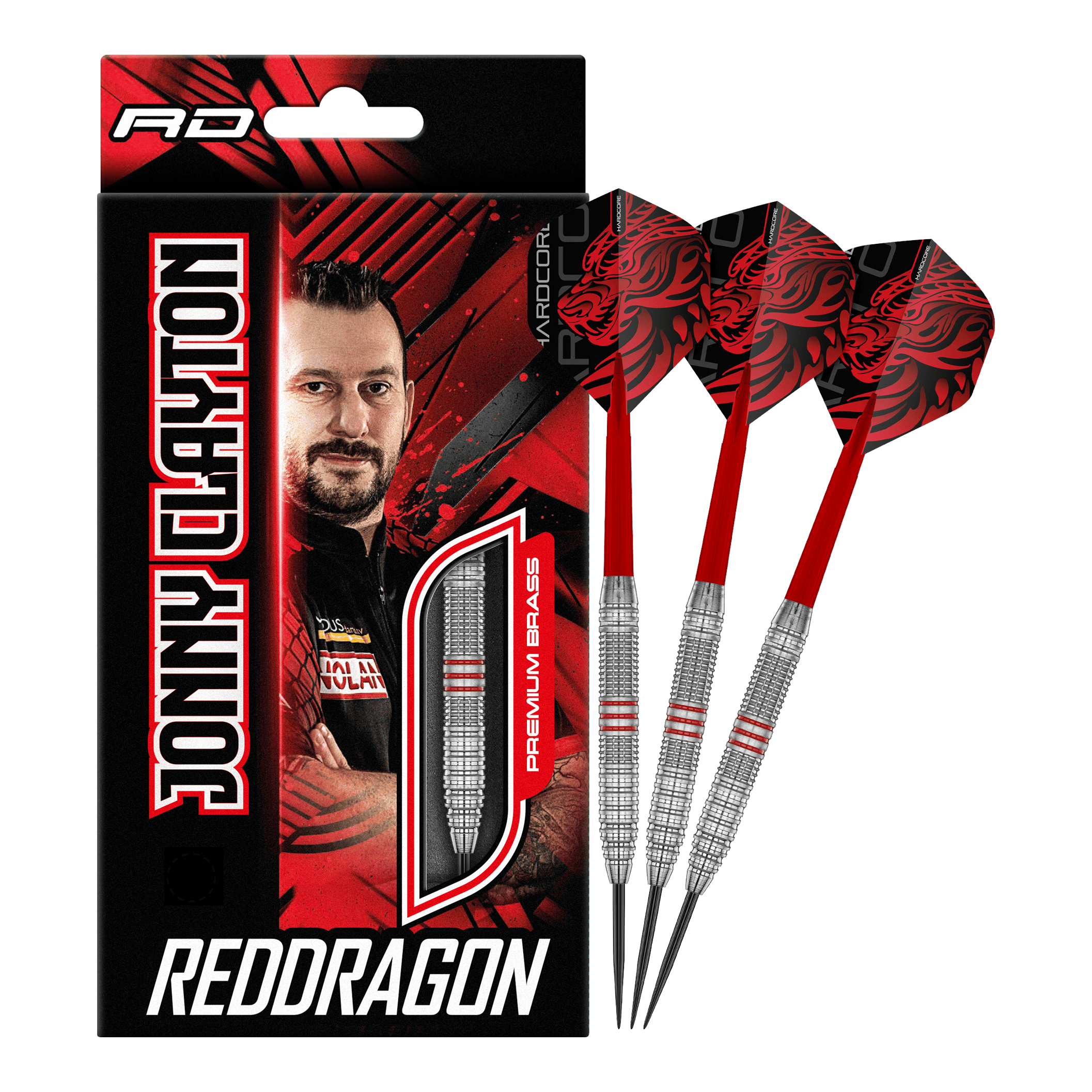 Šipky Red Dragon Jonny Clayton Brass Steel - 21 g Red Dragon Jonny Clayton Brass Steeldarts - 21 g wird gezeigt. Der Dartpfeil besteht aus Messing und ist optimal für Dartspieler.