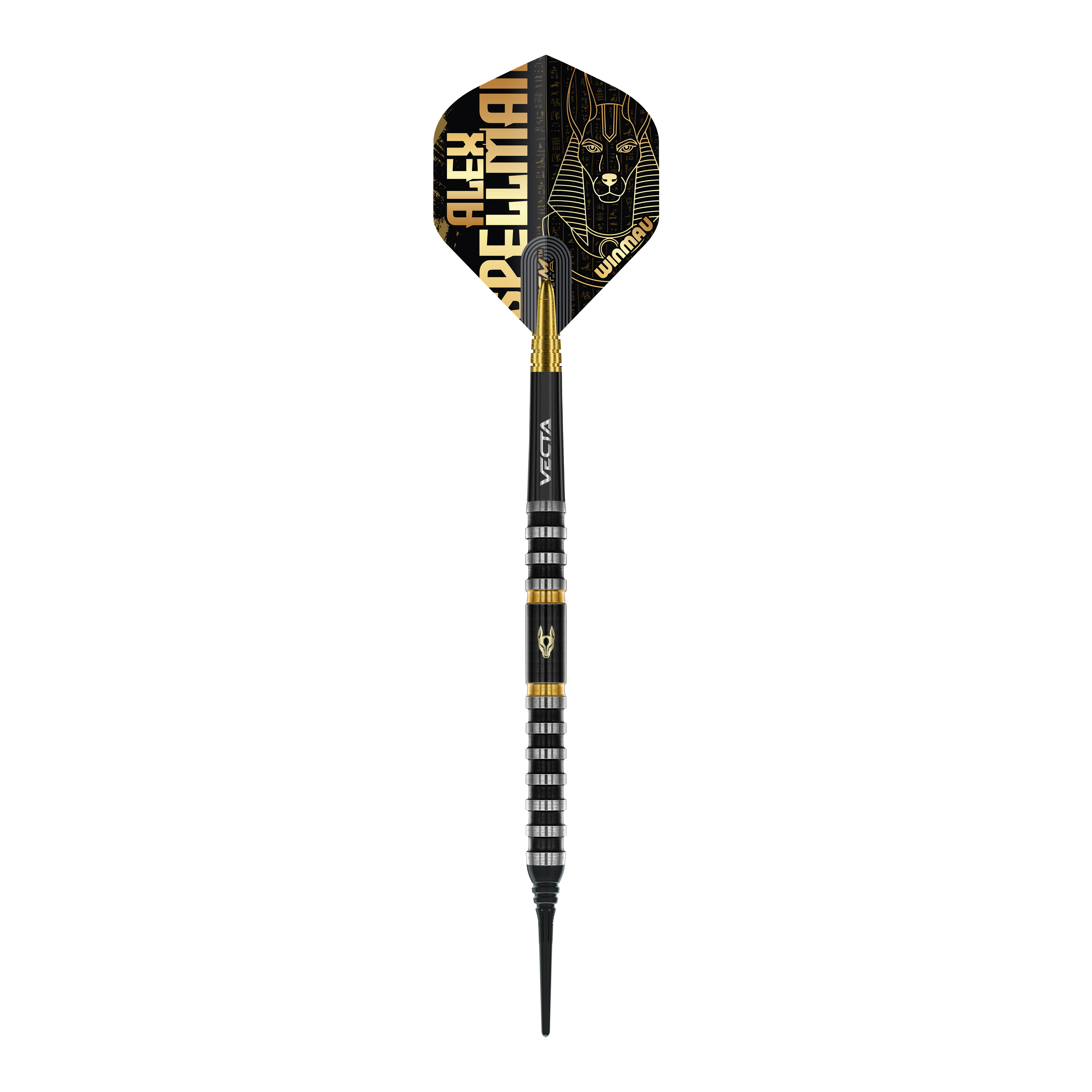 Zu sehen sind die Winmau Alex Spellman Softdarts mit einem Gewicht von 20 Gramm. Die Dartpfeile sind robust und liegen gut in der Hand.