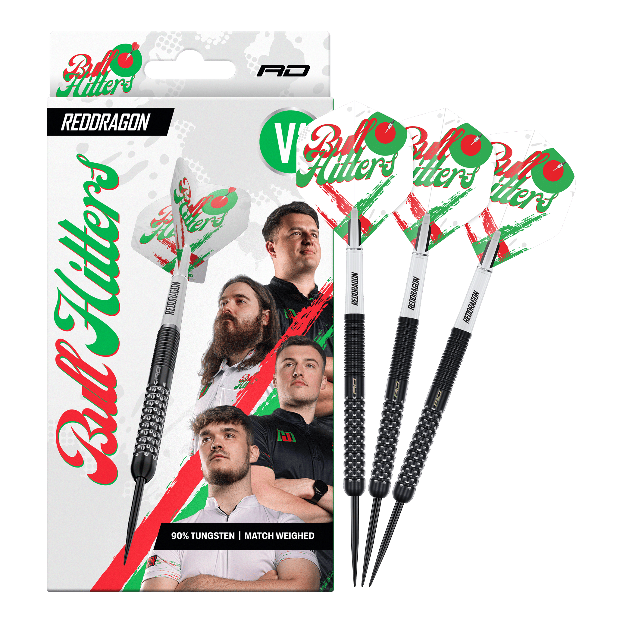 Ocelové šipky Red Dragon Bullhitters V1 - 23g Abgebildet ist der Red Dragon Bullhitters V1 Steeldarts - 23g in kompletter Ansicht. Das Produkt eignet sich für Steeldartspieler und wiegt 23 Gramm.