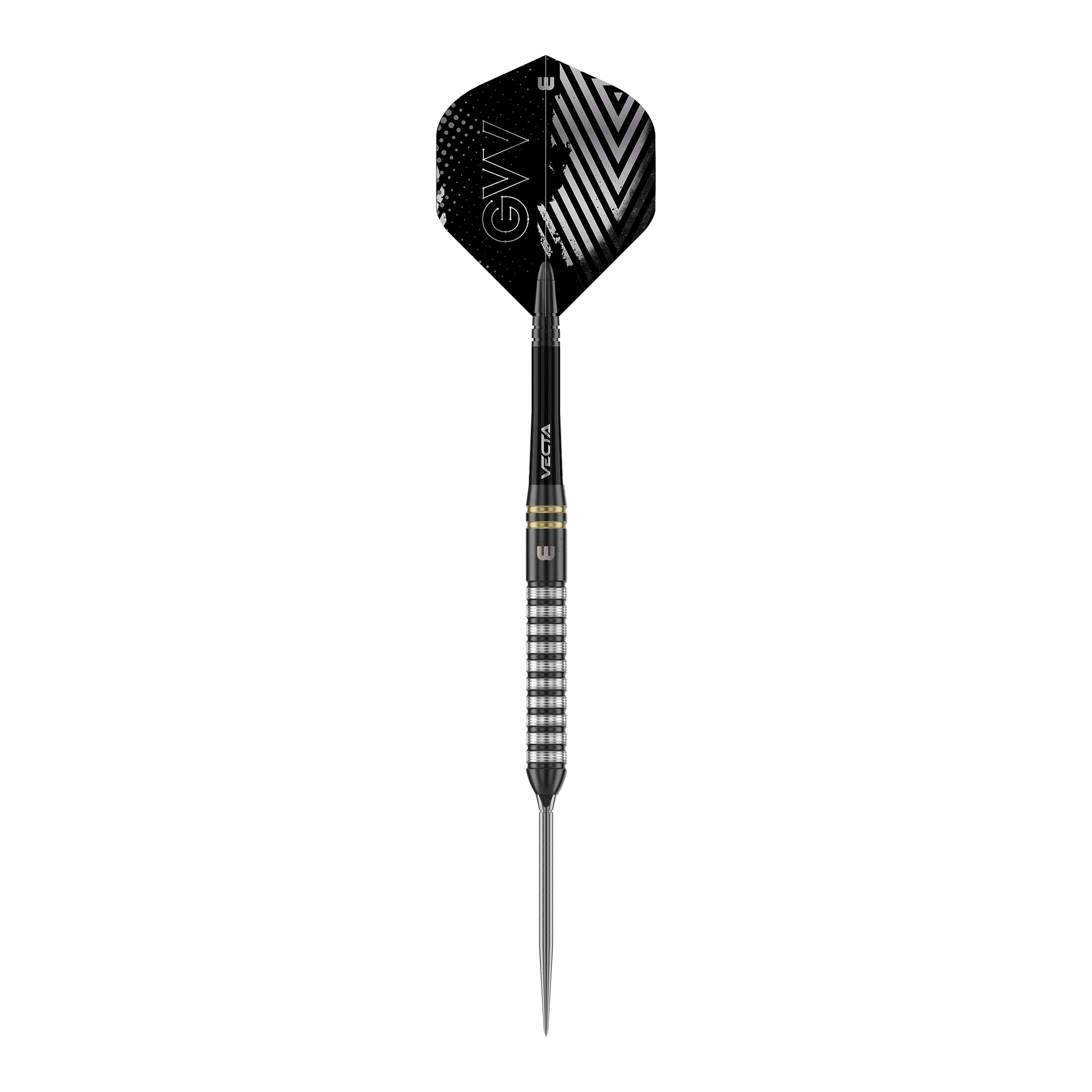 Ocelové šipky Winmau Gian Van Veen TS Switch Point Zu sehen ist Winmau Gian Van Veen TS Switch Point Steeldarts. Die Aufnahme zeigt einen einzelnen Dartpfeil.