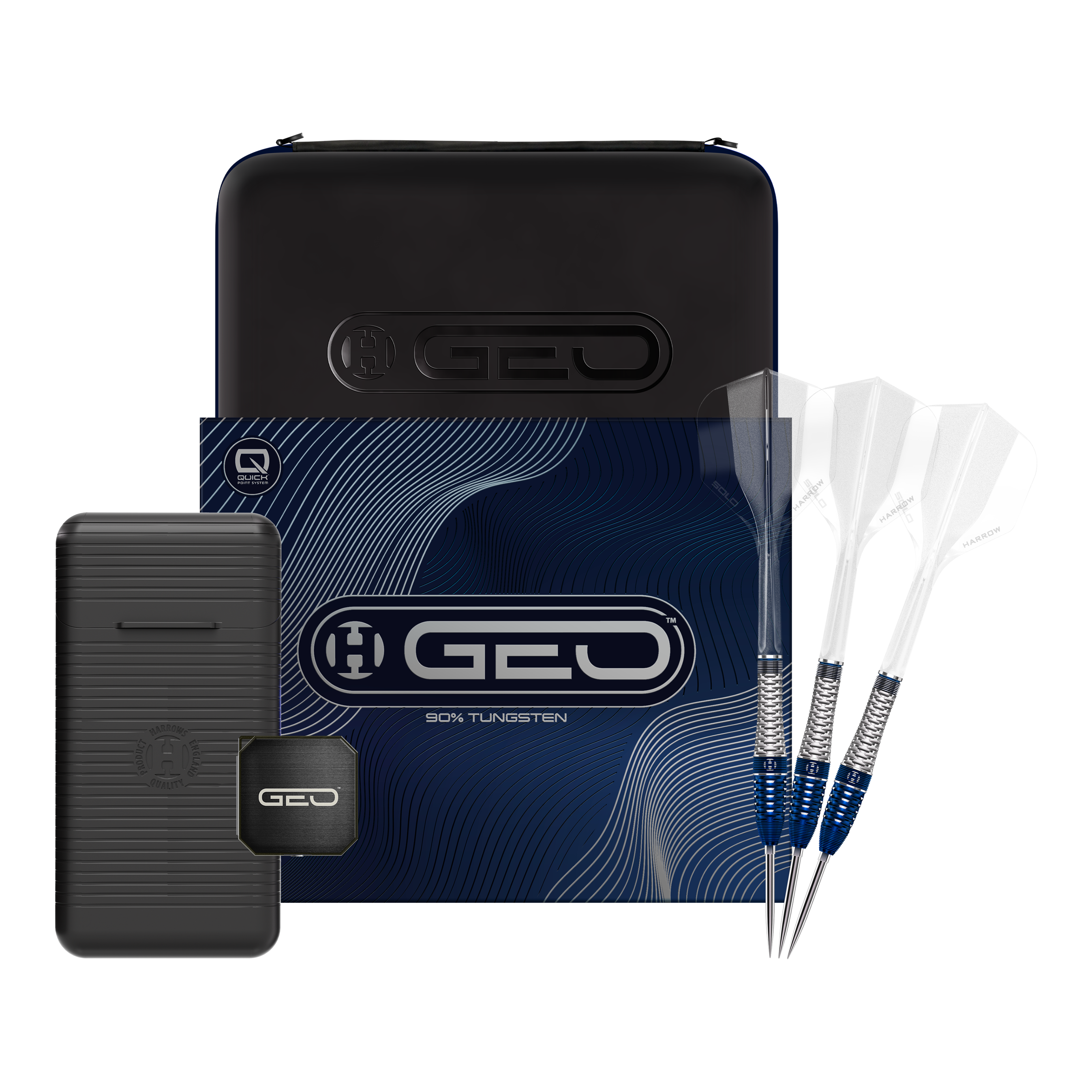 Ocelové šipky Harrows GEO Bomb Quick Point Zu sehen ist das Produkt Harrows GEO Bomb Quick Point Steeldarts. Diese Darts zeichnen sich durch ihre hochwertige Verarbeitung aus.