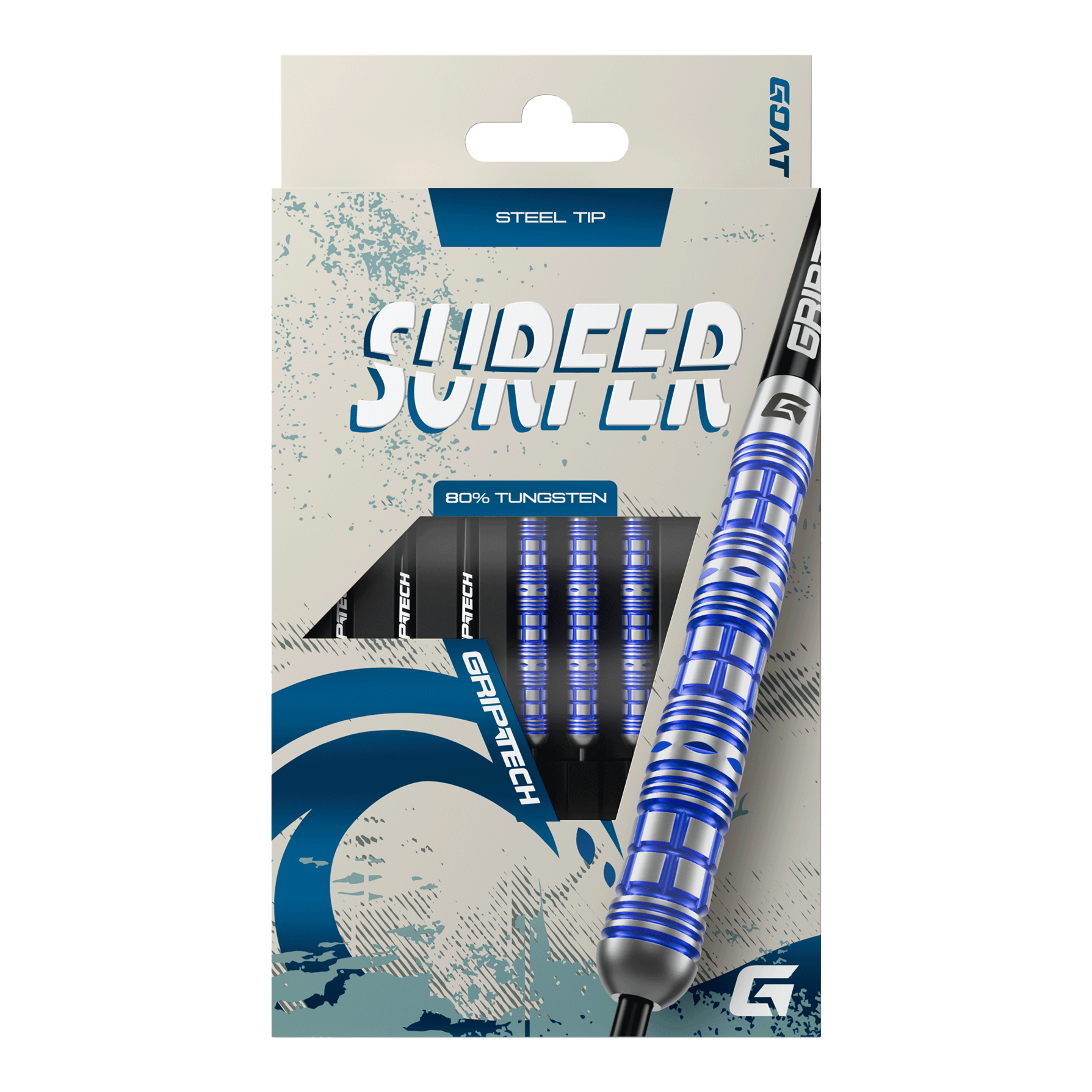 Šipky GOAT Surfer Steel Hier sieht man die GOAT Surfer Steeldarts. Sie sind modern und in hoher Qualität gefertigt.