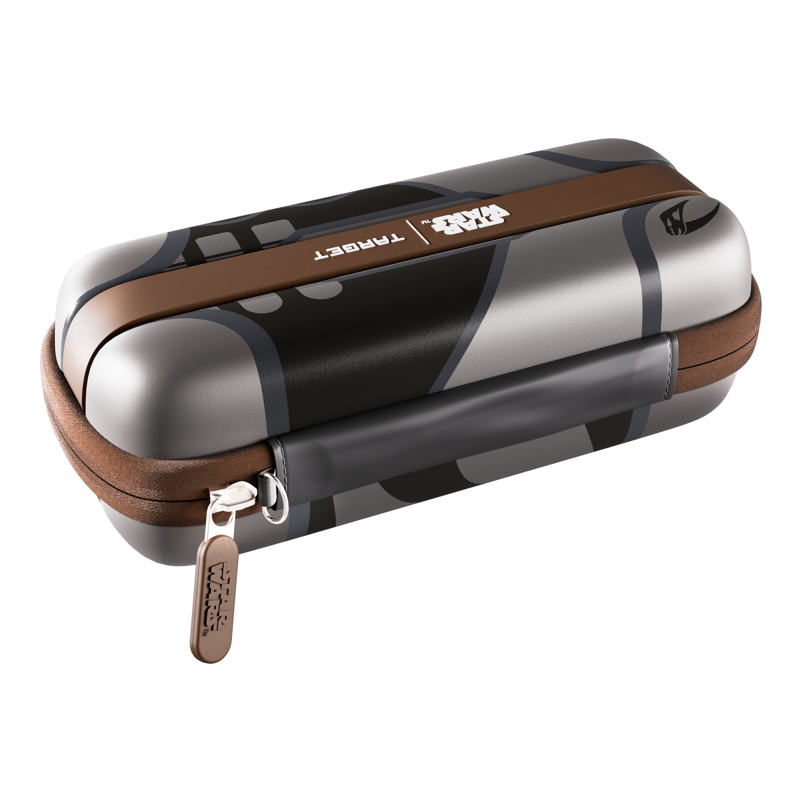 Das Bild zeigt das Target Star Wars Boa Dartcase - Mandalorian. Es handelt sich um ein Dartetui mit einem Star Wars Mandalorian Motiv.