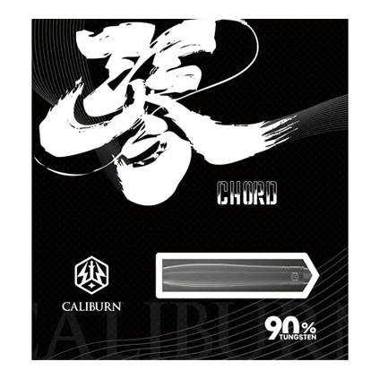 Hier sind die Caliburn Chord C3 Steeldarts mit 22,5 Gramm zu sehen. Die Darts haben ein modernes und schlankes Design.