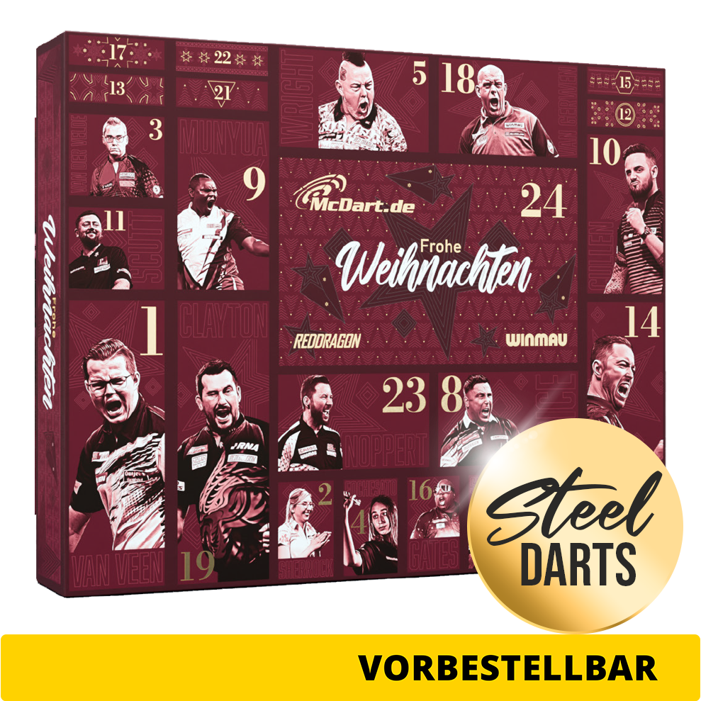Adventní kalendář McDart Premium 2026 pro hráče steel dartů