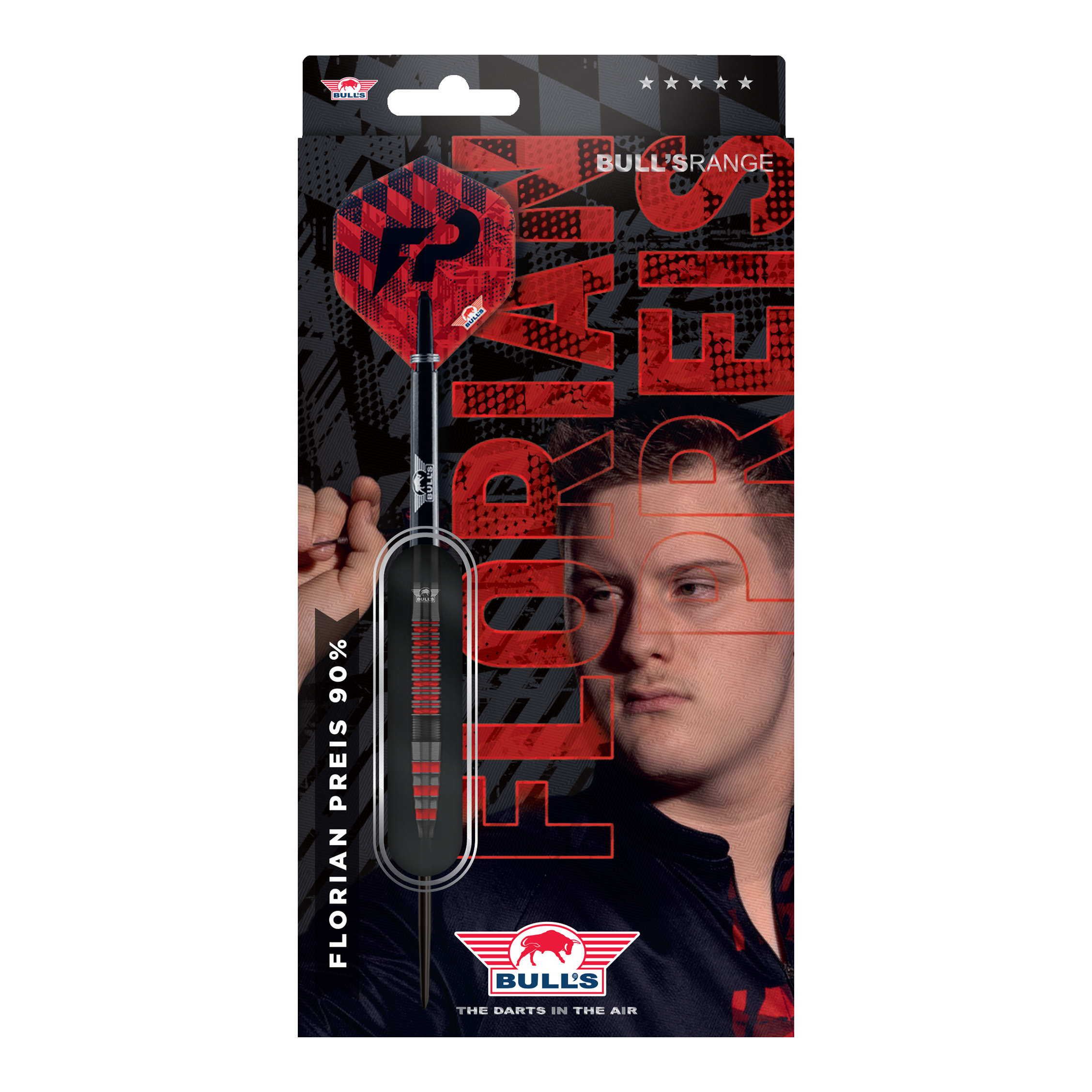 Bulls NL Florian Price Steeldarts - 23g Das Produkt Bulls NL Florian Preis Steeldarts - 23g wird gezeigt. Die Steeldarts sind aus einer anderen Perspektive dargestellt.
