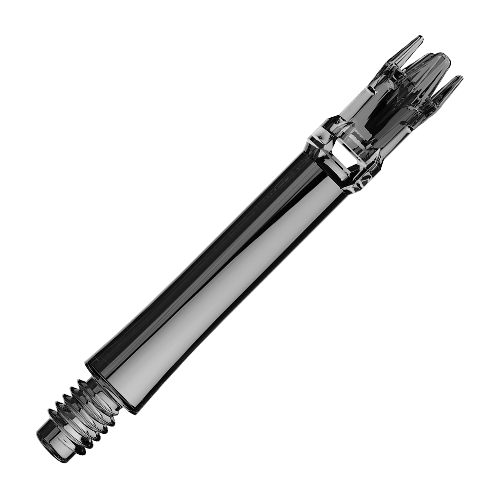 Náhradní hřídele L-Style L-System - čiré černé Hier ist eine Ersatzshaft in transparentem Schwarz abgebildet. Die Shaft ist von der Seite zu sehen.