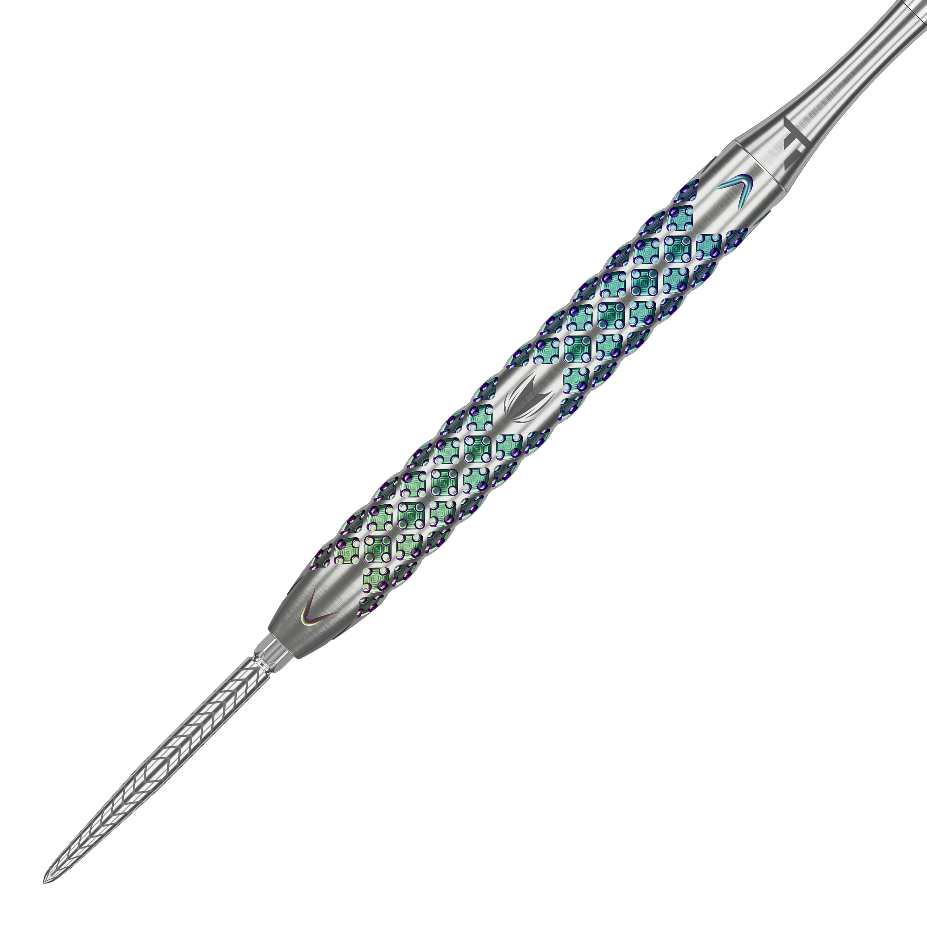 Ocelové šipky Target Rove 01 Swiss Point Dies ist ein Steeldart namens "Target Rove 01 Swiss Point". Er hat ein auffälliges, farbiges und strukturiertes Griffdesign.