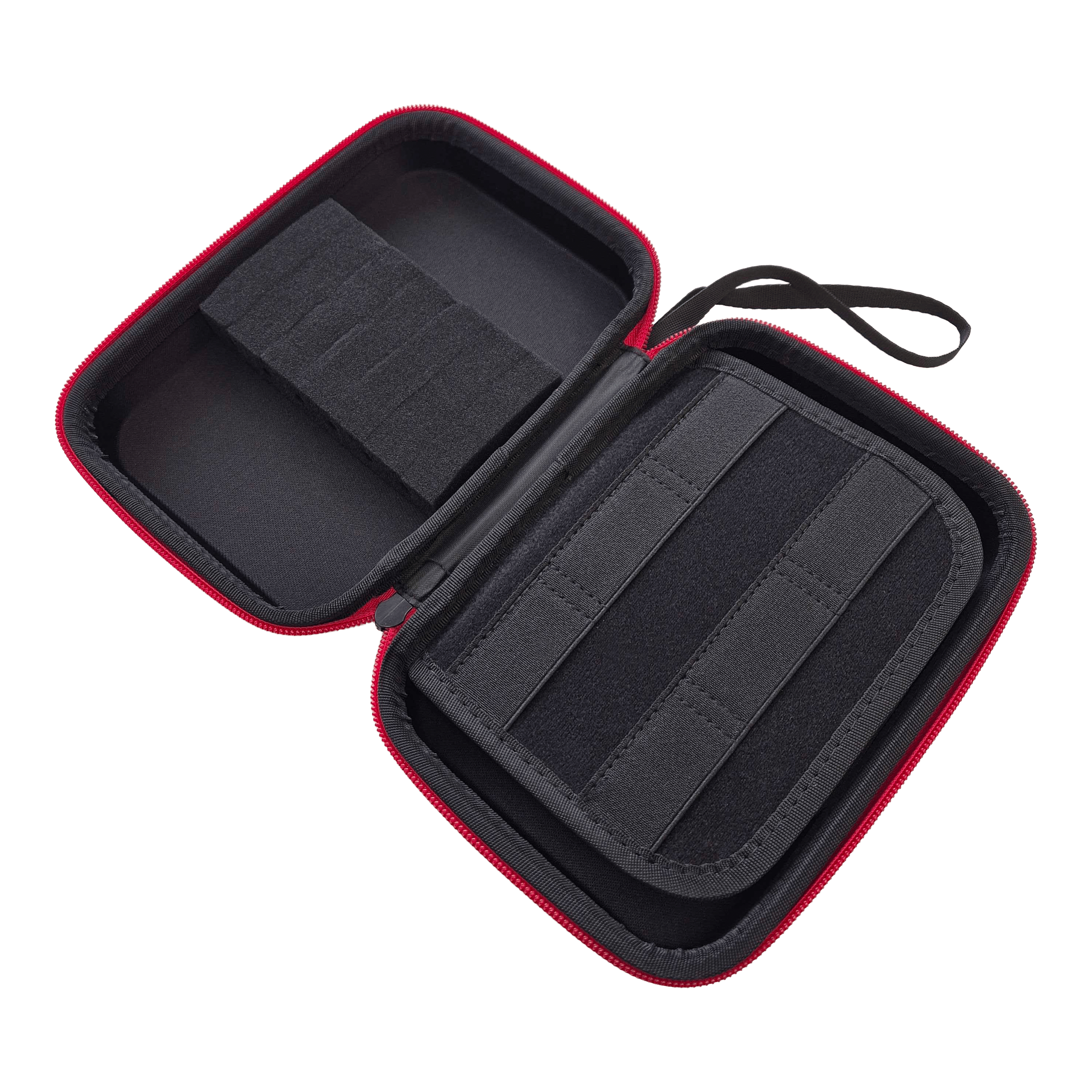 Pouzdro na šipky System-4 s vaším designem Das Bild zeigt ein schwarzes Dartcase vom Typ System 4. Es wird für den sicheren Transport und die Aufbewahrung von Dartartikeln verwendet.