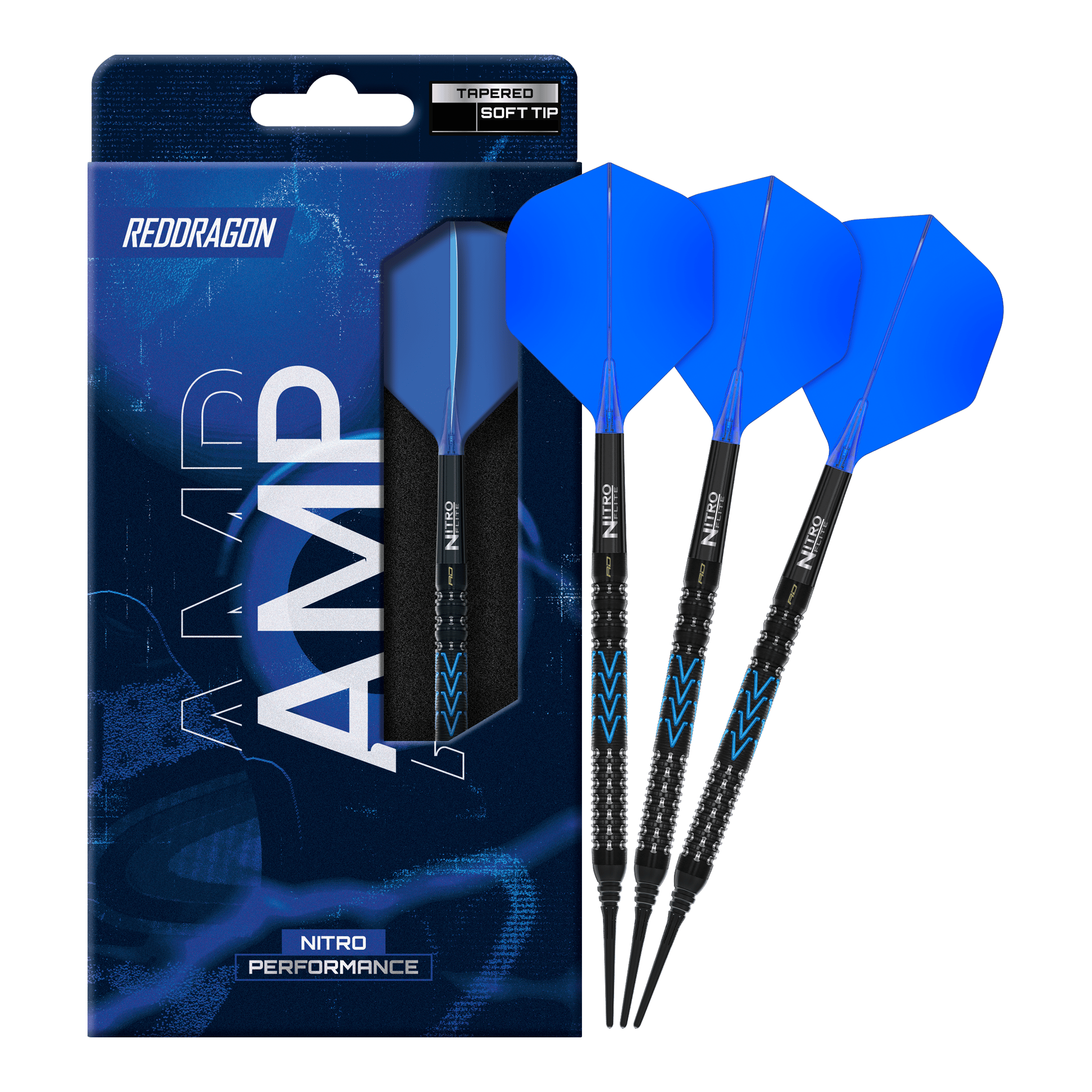 Šipky Red Dragon Amp Tapered Soft - 20g Zu sehen sind Red Dragon Amp Tapered Softdarts mit 20g Gewicht. Diese Darts sind besonders für präzises Werfen geeignet.