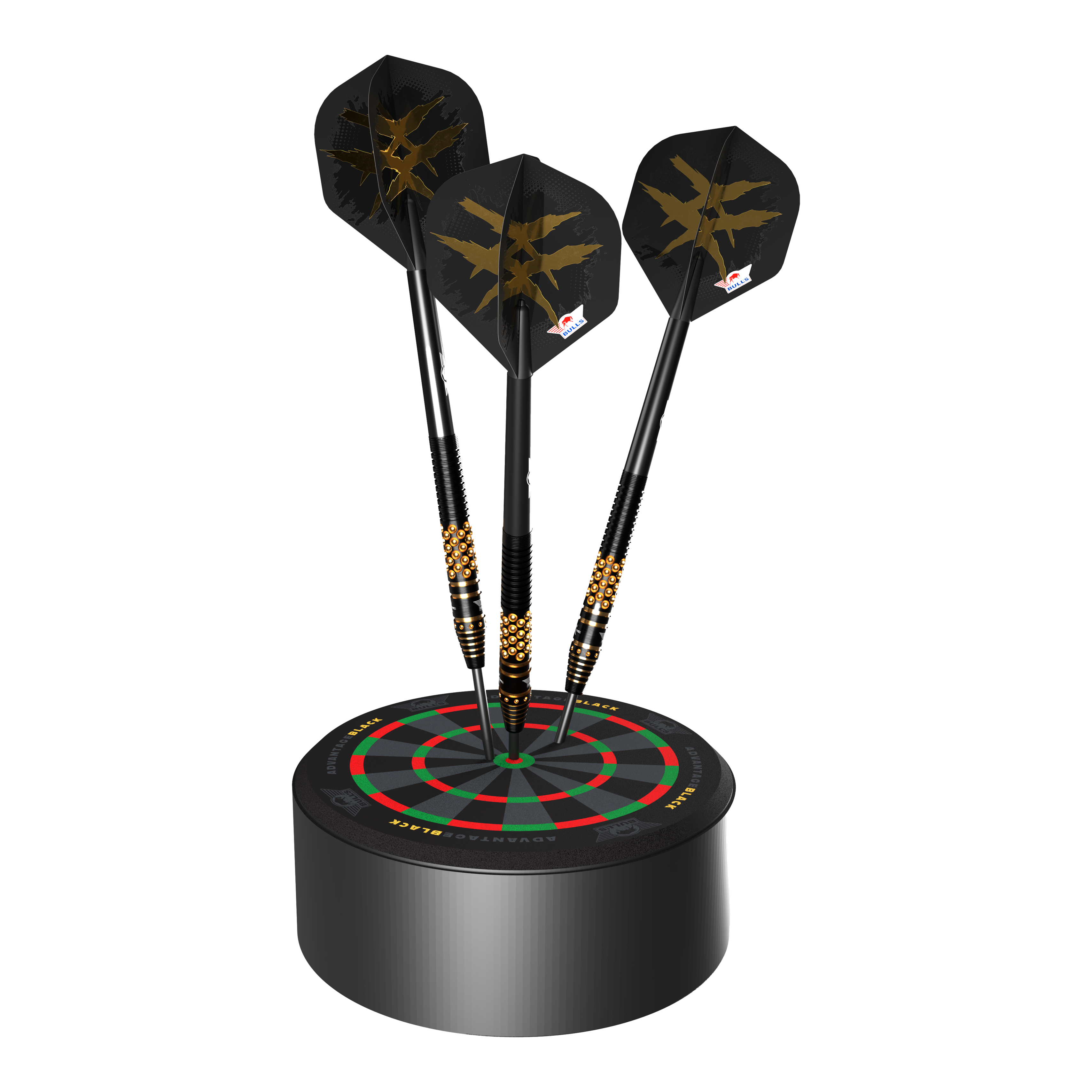 Abgebildet ist der Bulls NL Advantage Black Mini Dart Display Darthalter. Dieser Halter dient zur Präsentation und Aufbewahrung von Mini-Darts.