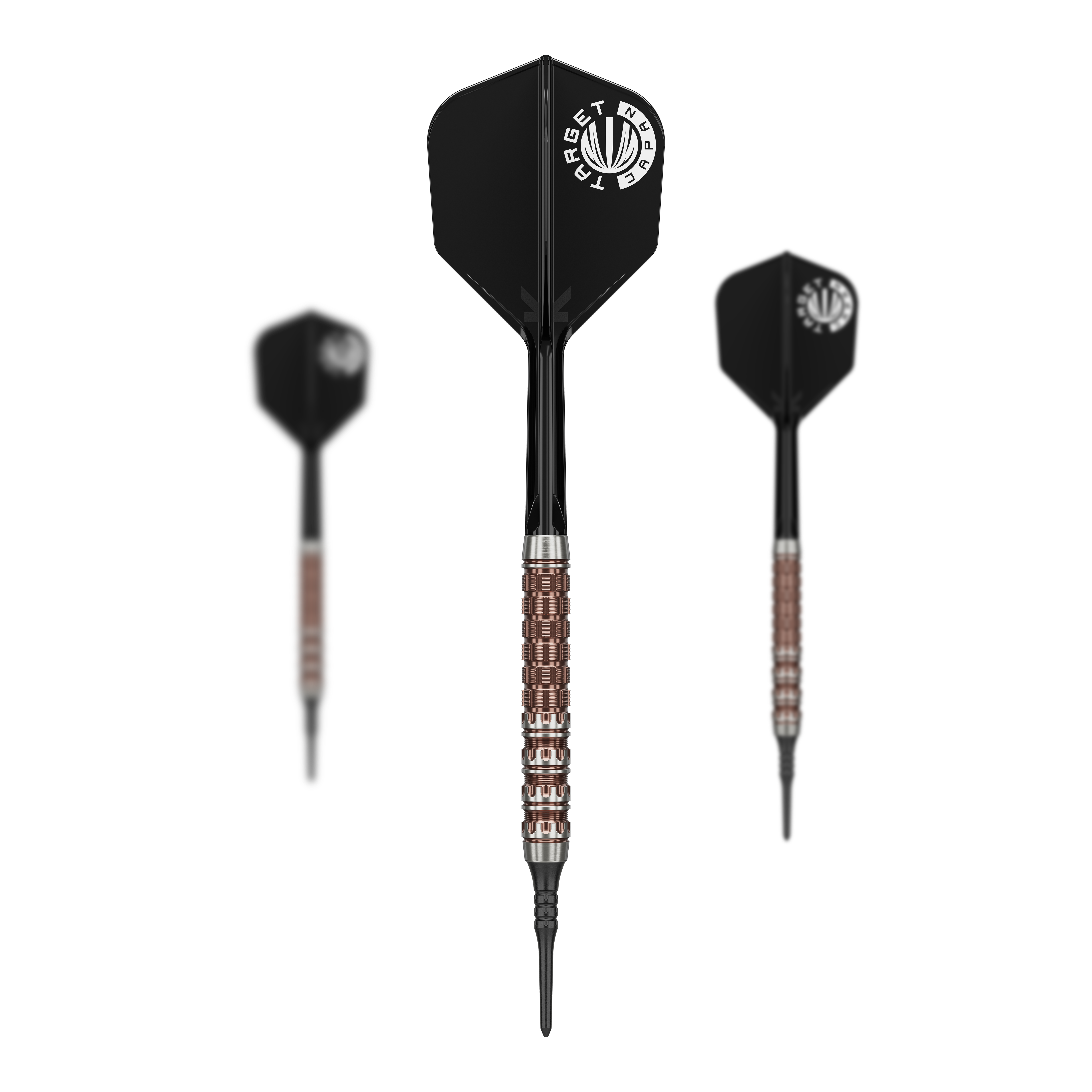Měkké šipky Target Japan Prime Series George Nishitani Raptor GEN6 - 19,5 g Abgebildet ist das Set der Target Japan Prime Series George Nishitani Raptor GEN6 Softdarts mit 21,5g Gewicht. Das Set wird vollständig und übersichtlich präsentiert.