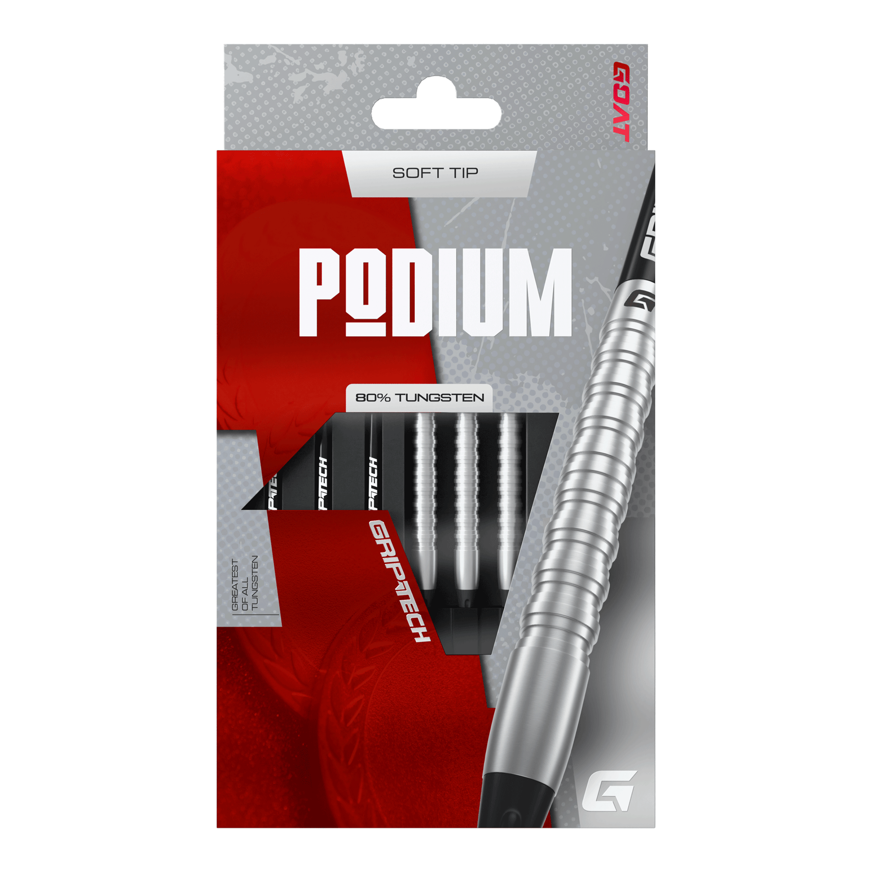 Šipky GOAT Podium Silver Softdarts - 18g Das Foto zeigt die GOAT Podium Silver Softdarts mit 18g Gewicht. Diese silbernen Softdarts eignen sich ideal für Dartspieler.