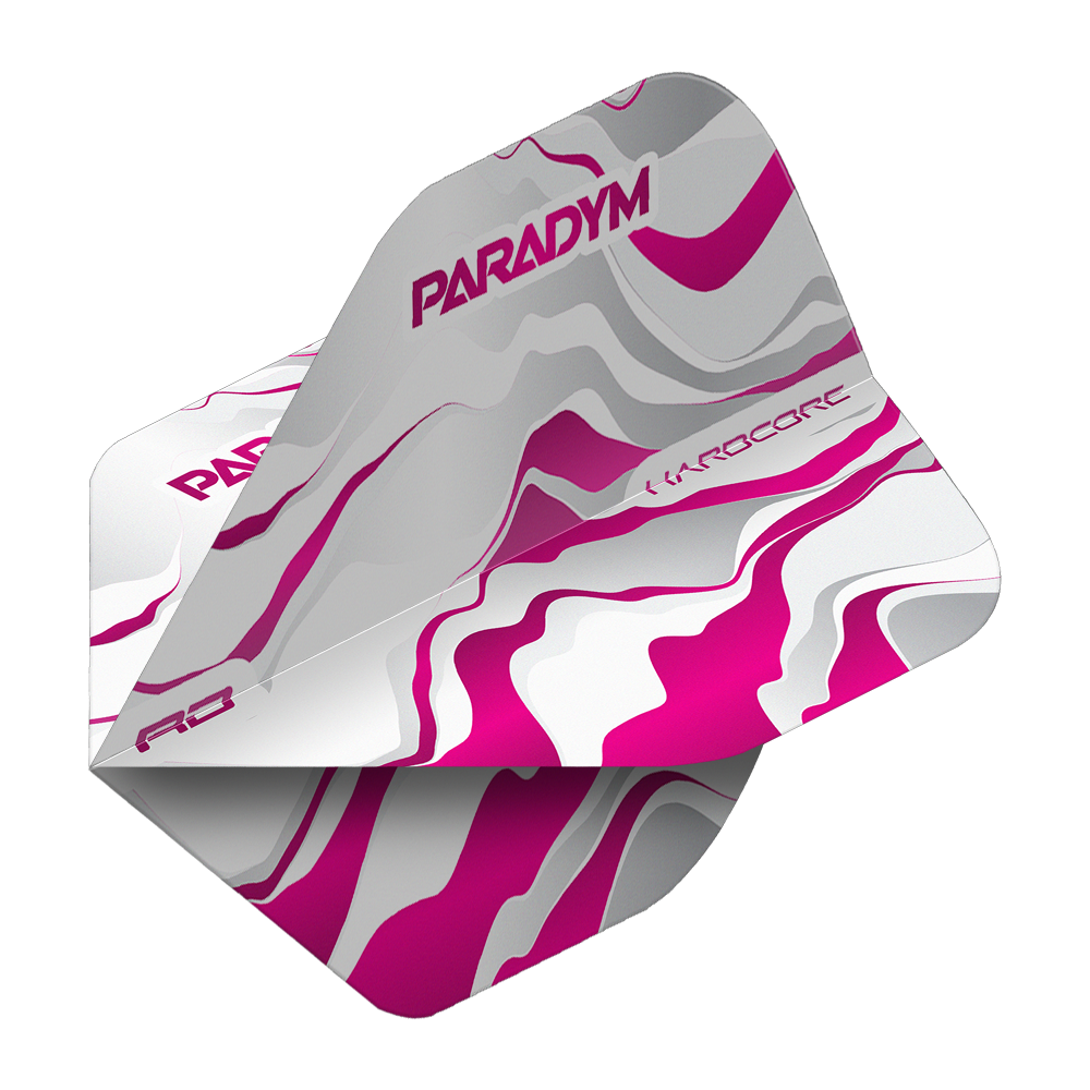 Standardní letky Red Dragon Hardcore Premium Paradym Pink Premium No2 Das Bild zeigt die Red Dragon Hardcore Premium Paradym Pink Premium No2 Standard Flights. Es handelt sich um Dartflights in einer auffälligen pinken Farbe.