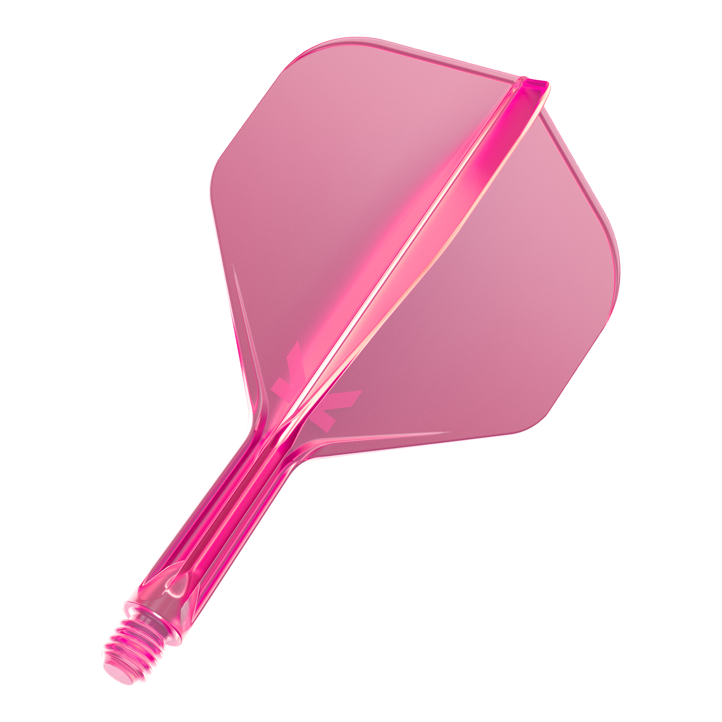 Standardní letový systém Target K-Flex No2 - neonově růžový Das Bild zeigt ein neonpinkes Dart-Flight-System. Es besteht aus einem Schaft mit aufgesetztem Flight in moderner, transparenter Optik.