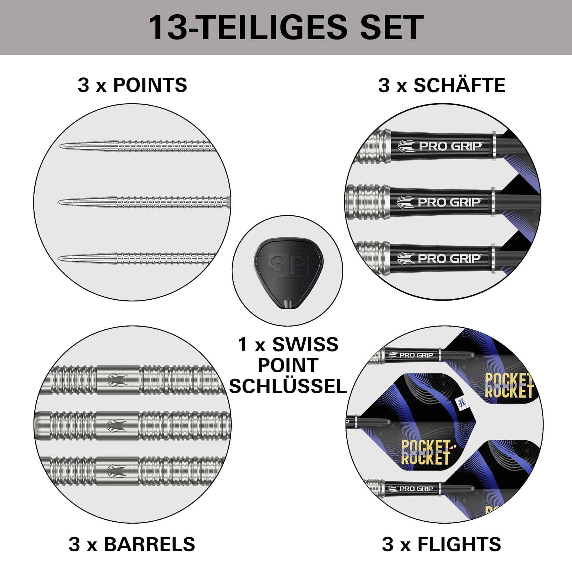 Šipky Target Justin Hood Swiss Points Steeldarts - 23g