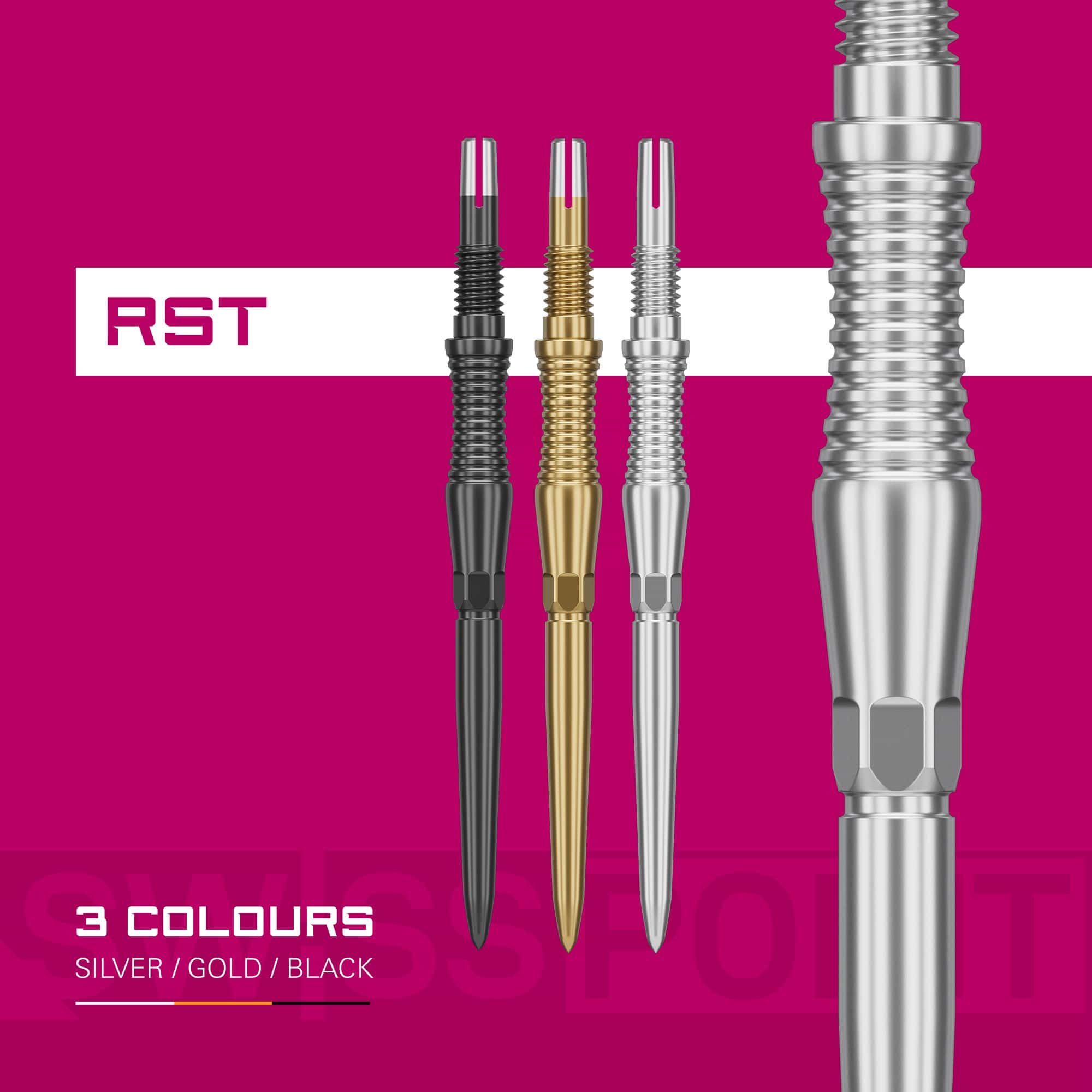 Špičky na šipky Target Swiss Point Signature RST - zlaté Dieses Foto stellt die Target Swiss Point Dartspitzen Signature RST - Gold dar. Die Spitzen bieten ein elegantes Design für professionelle Darts.