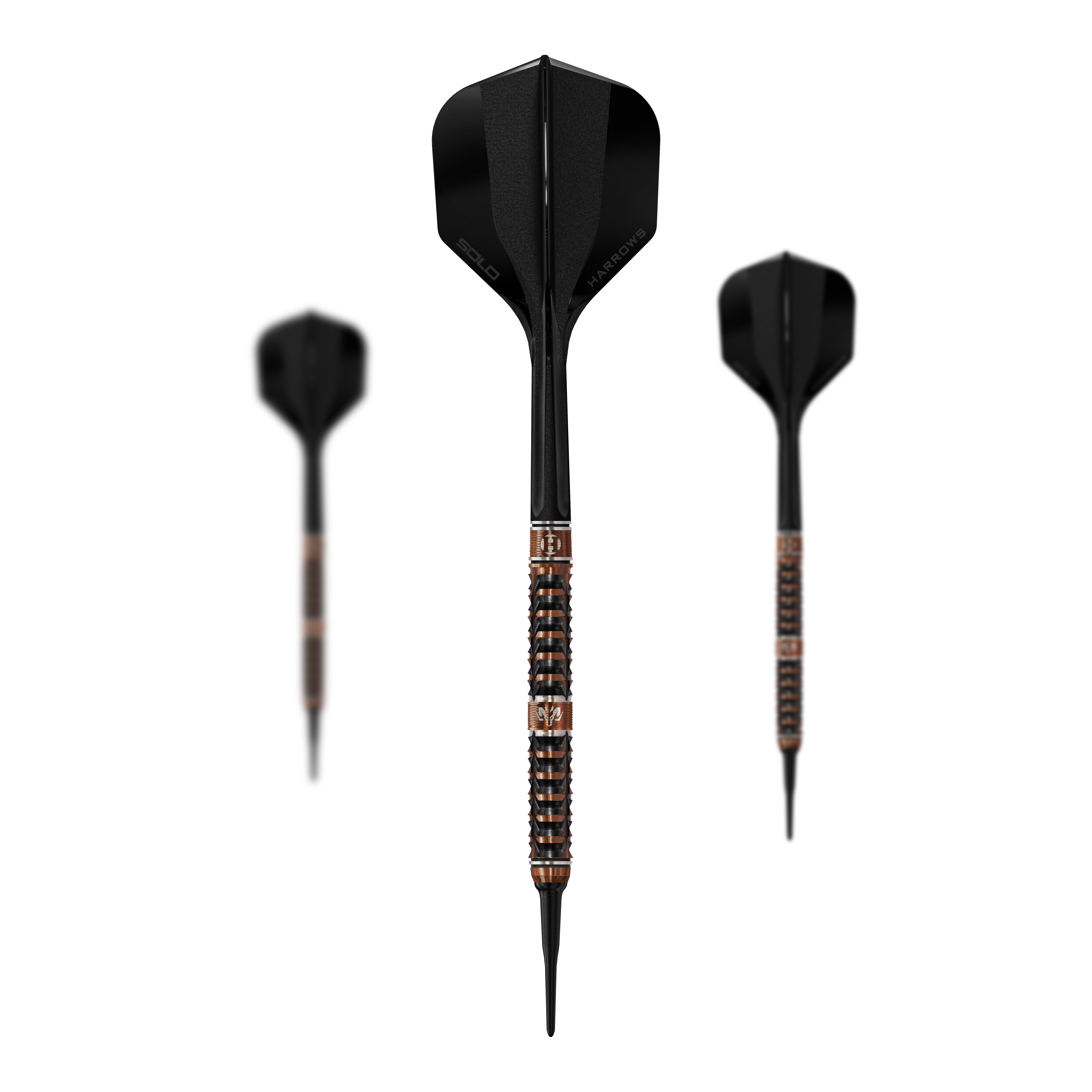 Harrows Wolfram Trinity Softdarts als Set abgebildet. Das Set bietet mehrere Softdarts für das Dartspiel.