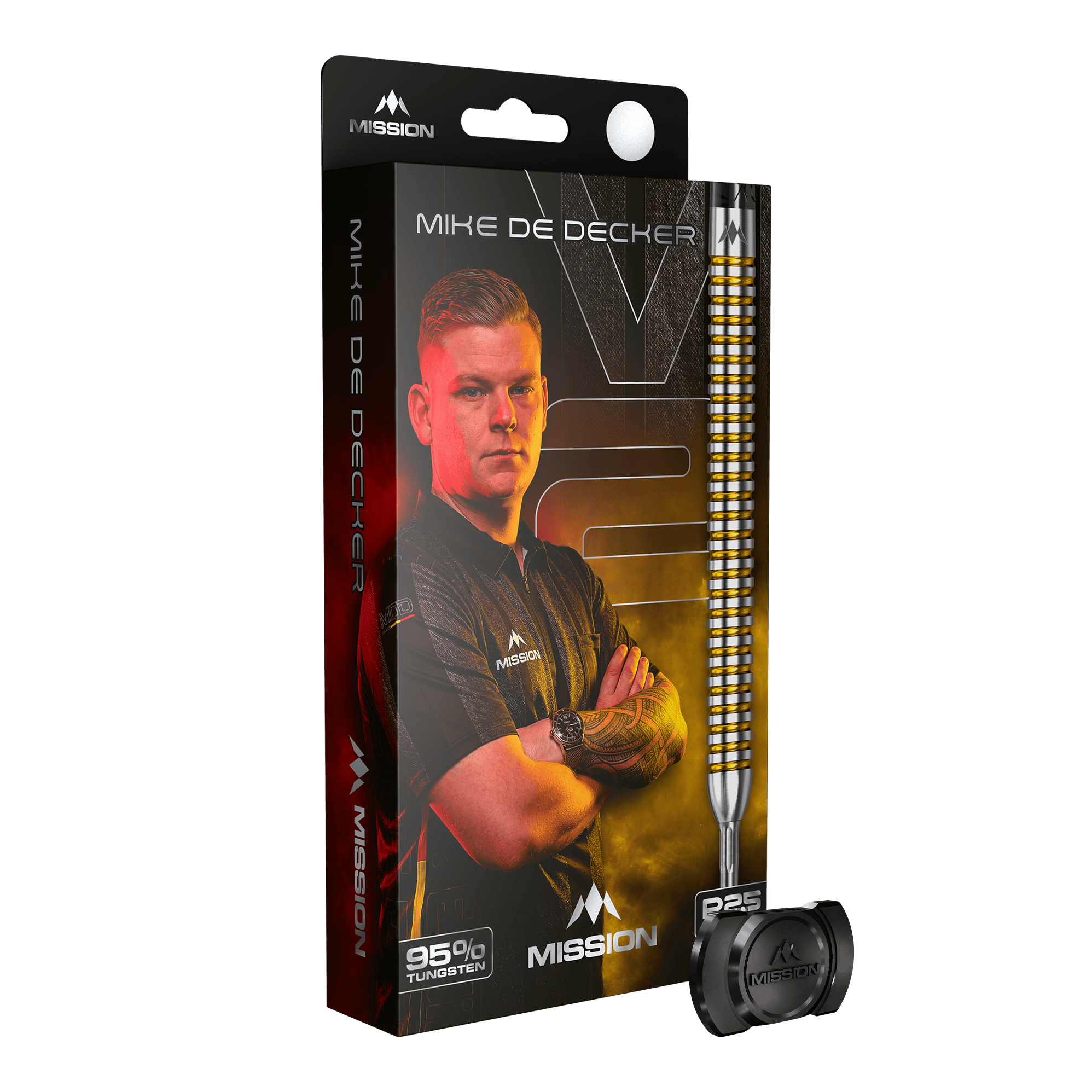 Ocelové šipky Mission Mike De Decker V2 R2.5 Zu sehen sind die Mission Mike De Decker V2 R2.5 Steeldarts. Die Darts sind für präzises Werfen beim Steeldart entwickelt.