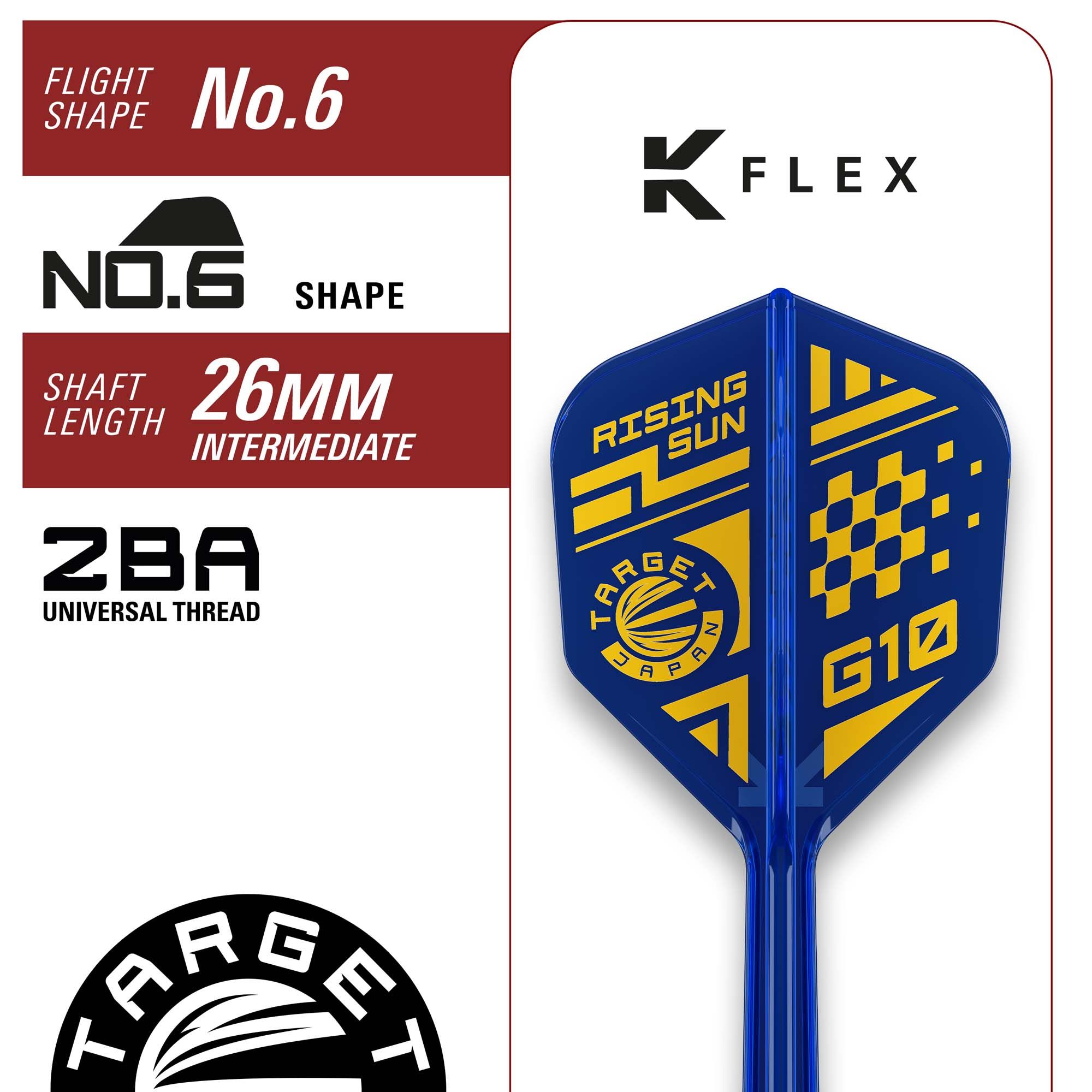 Měkké šipky Target Japan Rising Sun GEN10 - 21,5 g Target Japan Rising Sun GEN10 Softdarts - 21,5g ist auf dem Bild zu sehen. Die Darts zeichnen sich durch hochwertige Verarbeitung aus.