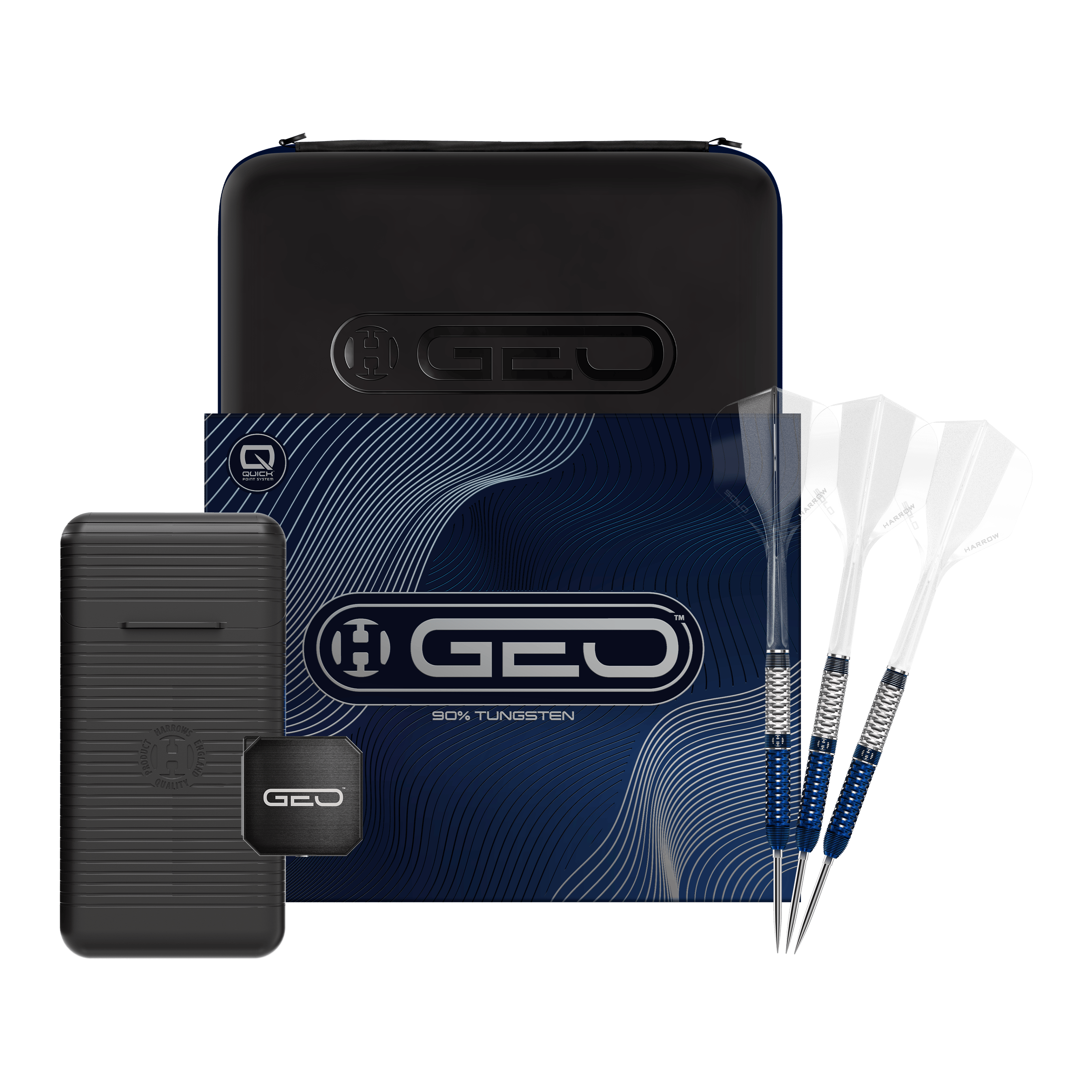 Harrows GEO Parallel Quick Point ocelové šipky Abgebildet sind die Harrows GEO Parallel Quick Point Steeldarts. Das komplette Set ist auf dem Bild zu sehen.