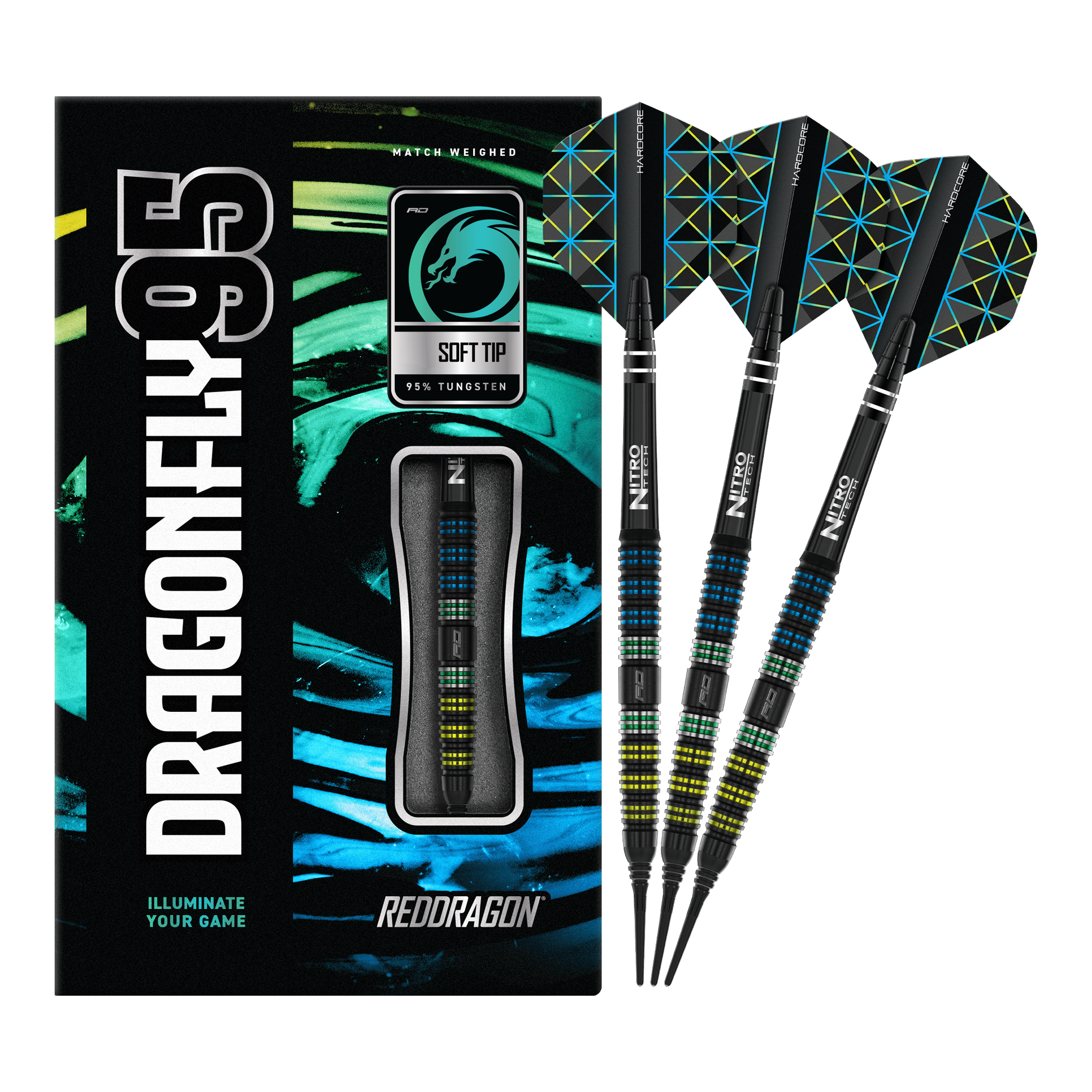 Red Dragon Dragonfly 95 Black Tapered Softdarts - 20g