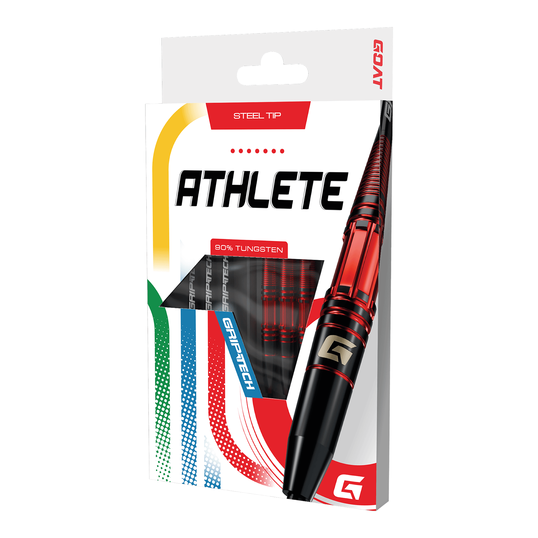Šipky GOAT Athlete Red Tungsten Steel Auf dem Bild sind die GOAT Athlete Red Tungsten Steeldarts zu sehen. Sie zeichnen sich durch ein sportliches Aussehen aus.