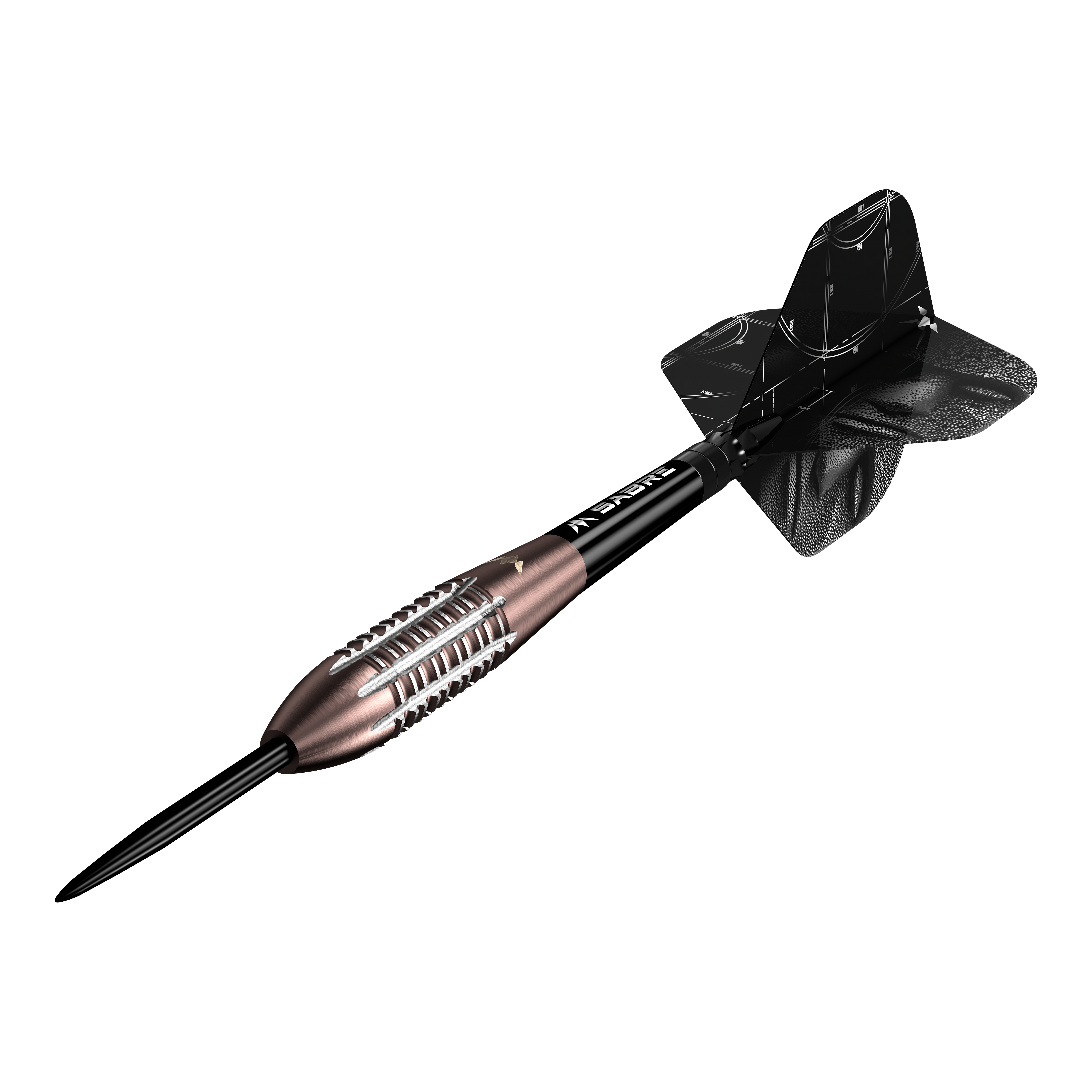 Mission Arkitekt Bronze Silica PVD Steeldarts - 23,5g Das Foto präsentiert die Mission Arkitekt Bronze Silika PVD Steeldarts, Gewicht 23,5g. Das Produktdesign hebt die bronzefarbene Beschichtung hervor.