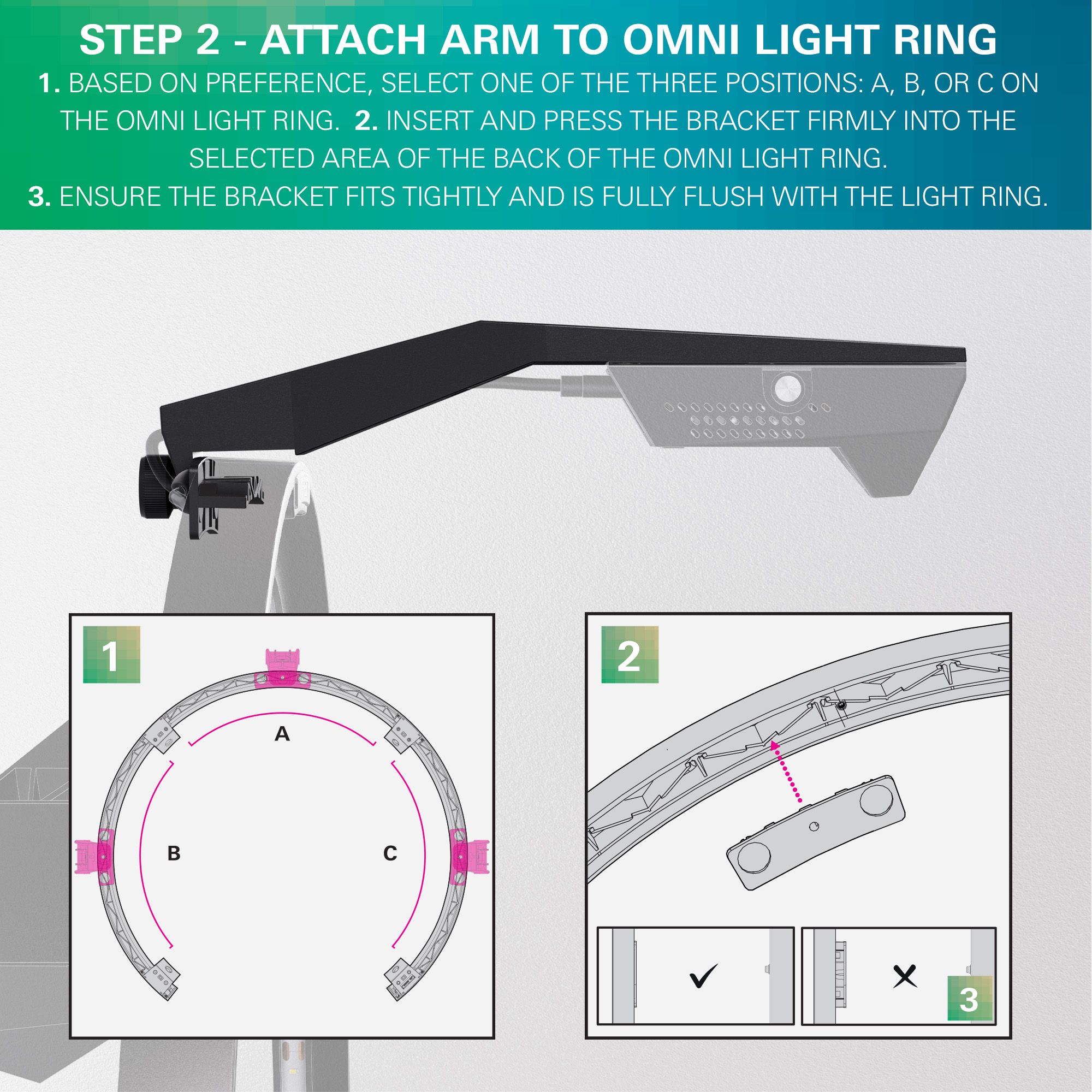 Rameno kamery Target OMNI VIRT Das Bild zeigt den Target OMNI VIRT Kamera Arm. Es handelt sich um ein technisches Produkt für Dartsport-Zubehör.