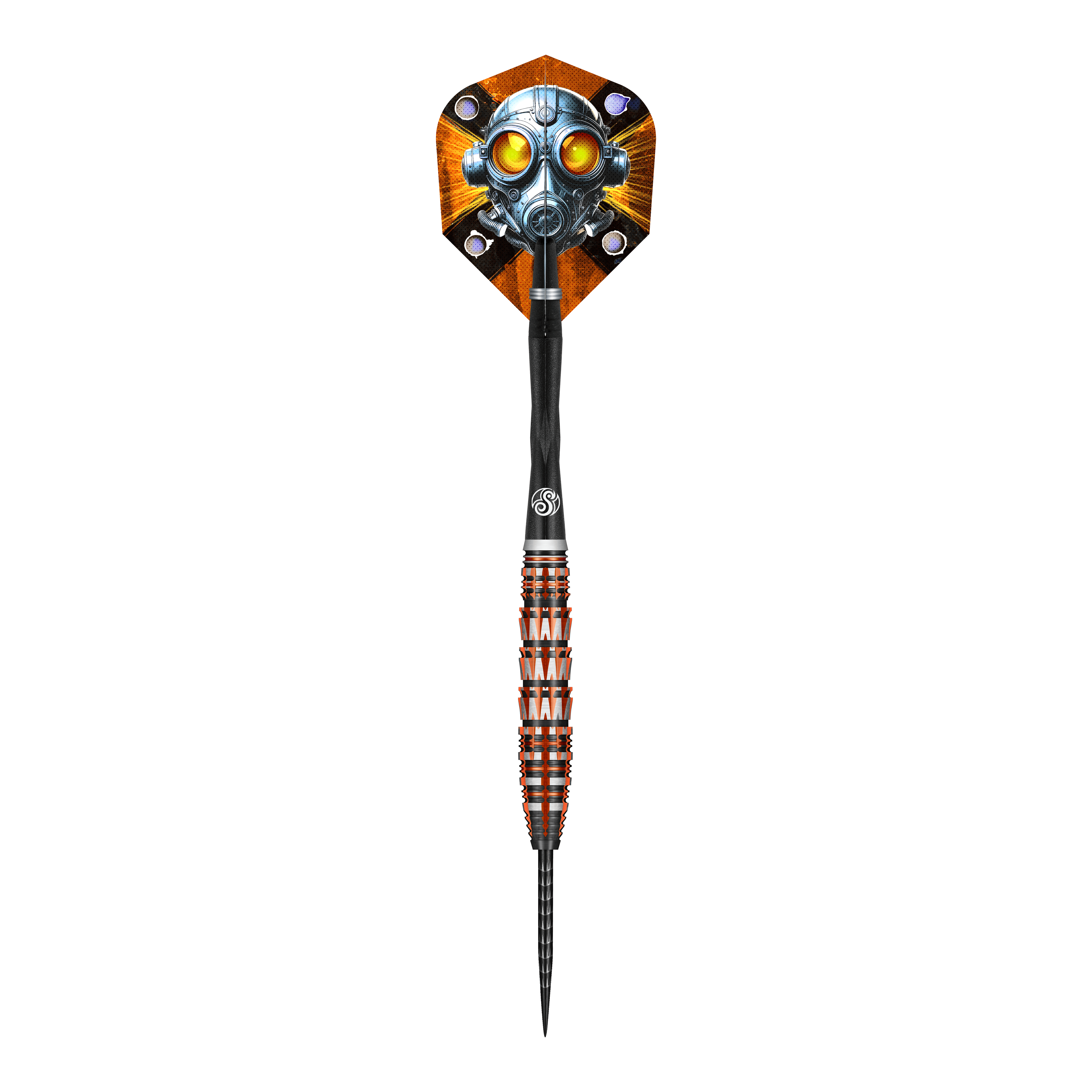 Dieses Bild zeigt den Shot Badlands Rustin Steeldarts - 23g. Der Dartpfeil ist in Nahaufnahme abgebildet.