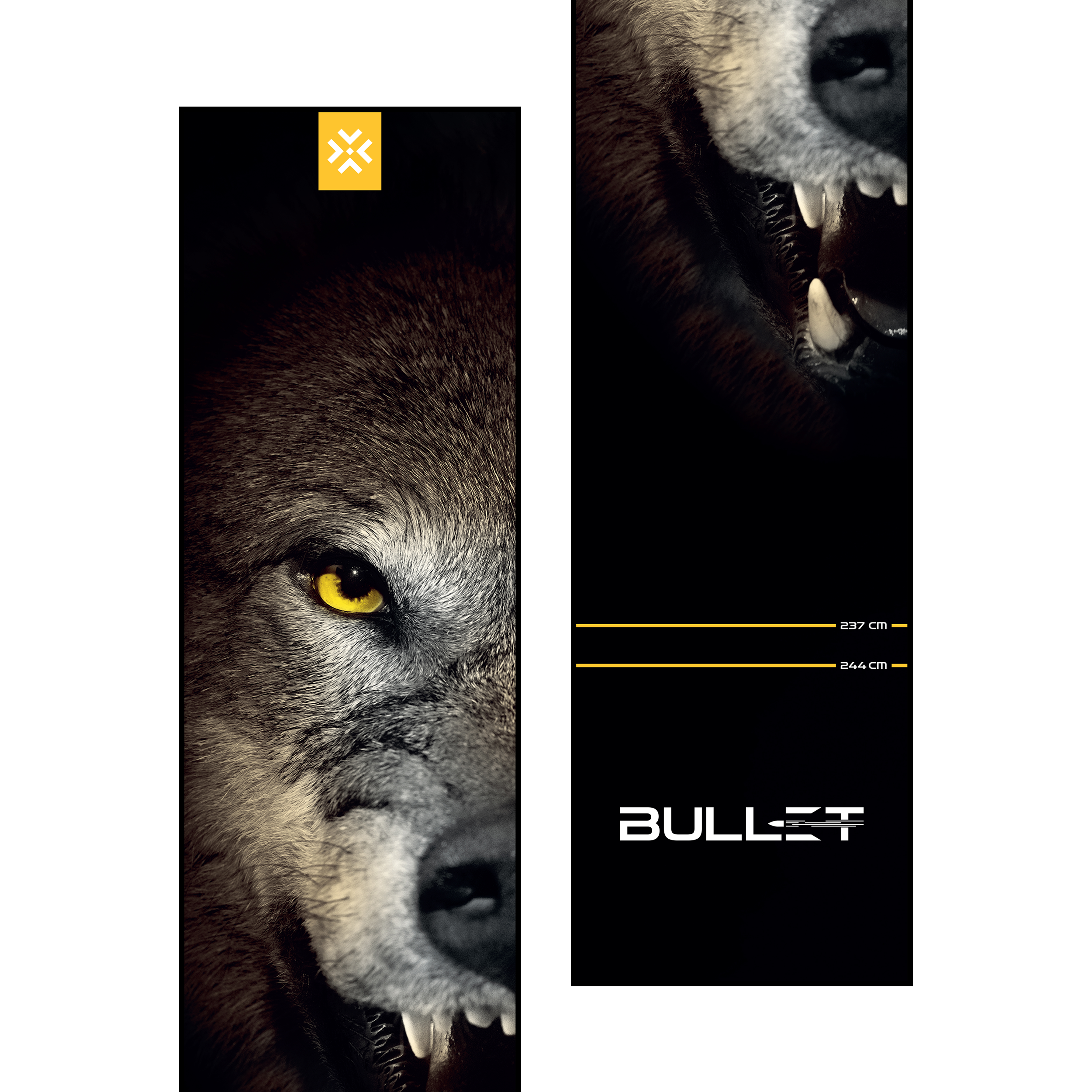 Podložka na šipky Bullet Fang Hier sieht man die Bullet Fang Dartmatte. Sie dient als Schutzunterlage für den Dartbereich und hilft beim richtigen Stellen der Wurflinie.