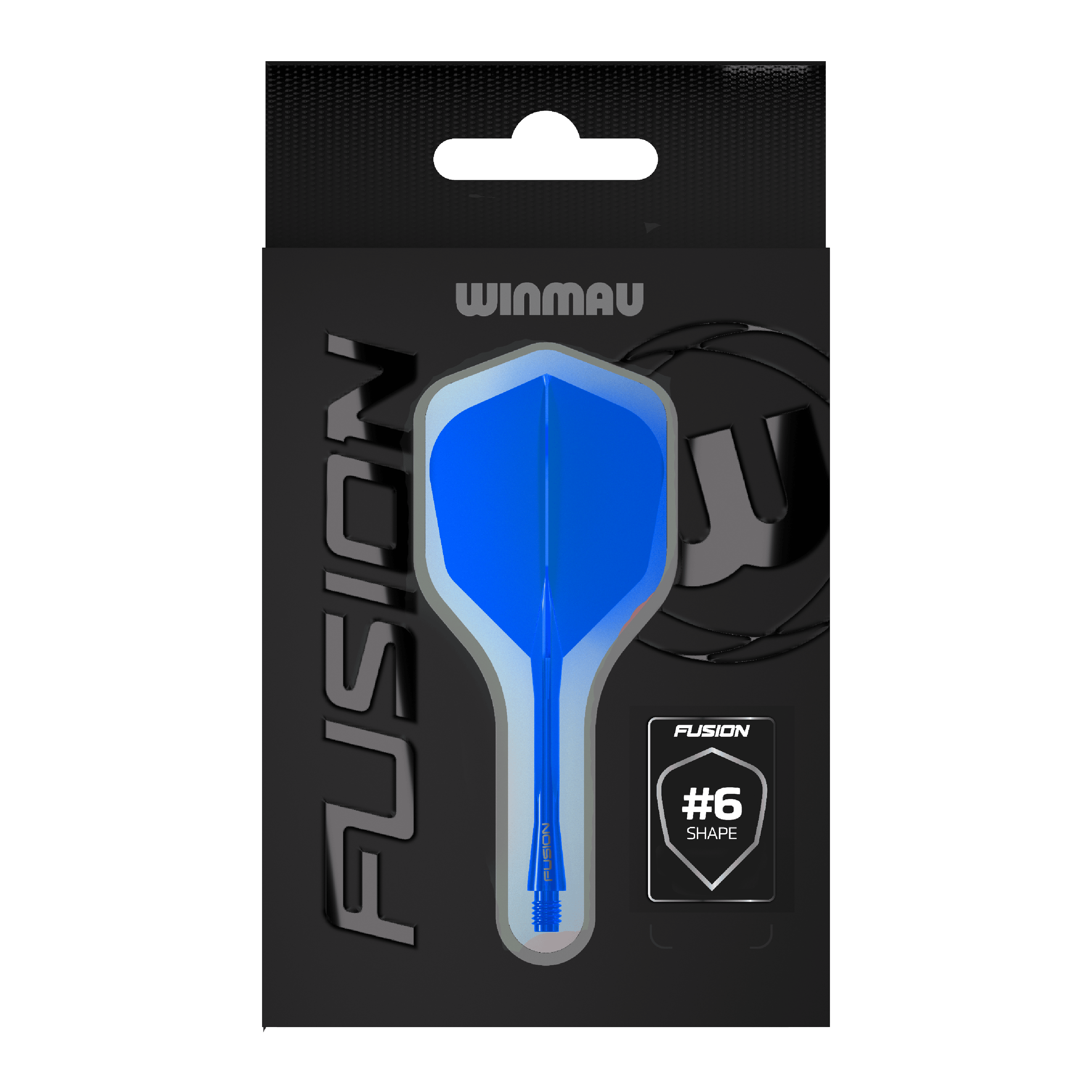 Systém letky Winmau Fusion č. 6 modrý Auf dem Bild befindet sich das Winmau Fusion Flight-Shaft-System No6 in Blau. Dieses Accessoire wird für das Dartspiel verwendet.