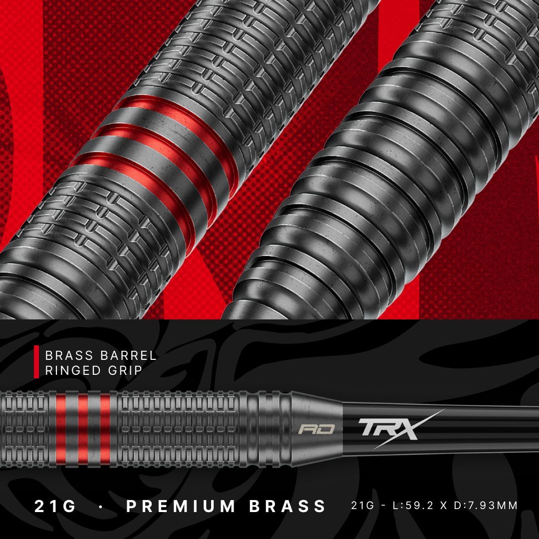 Ocelové šipky Red Dragon Jonny Clayton Core Brass - 21g Zu sehen sind die Red Dragon Jonny Clayton Core Brass Steeldarts - 21g. Die Darts sind aus Messing und haben ein schlankes Design.