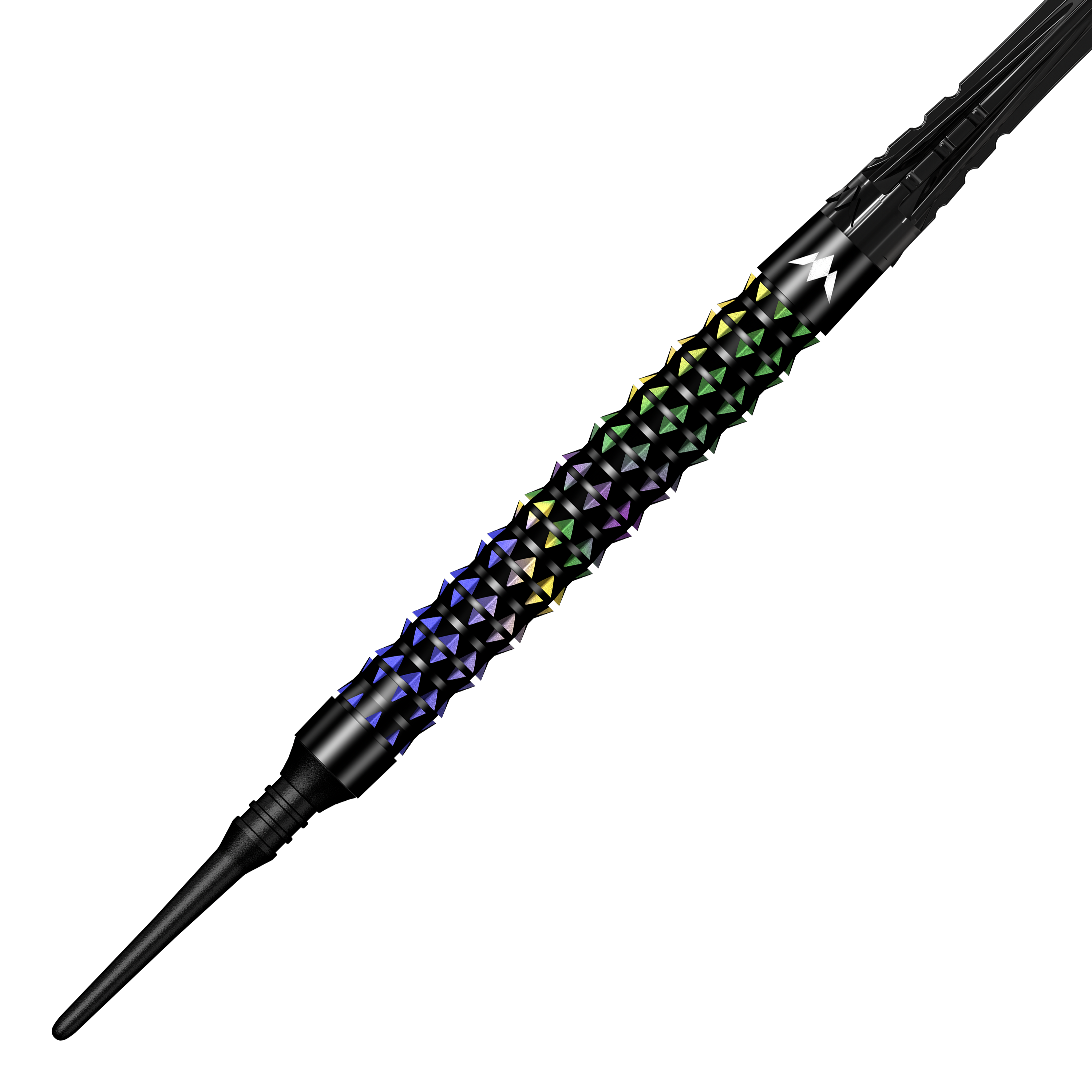 Mission Black Opal Softdarts - 20g wird seitlich präsentiert. Das Design betont die schwarze Oberfläche und die hochwertige Verarbeitung.