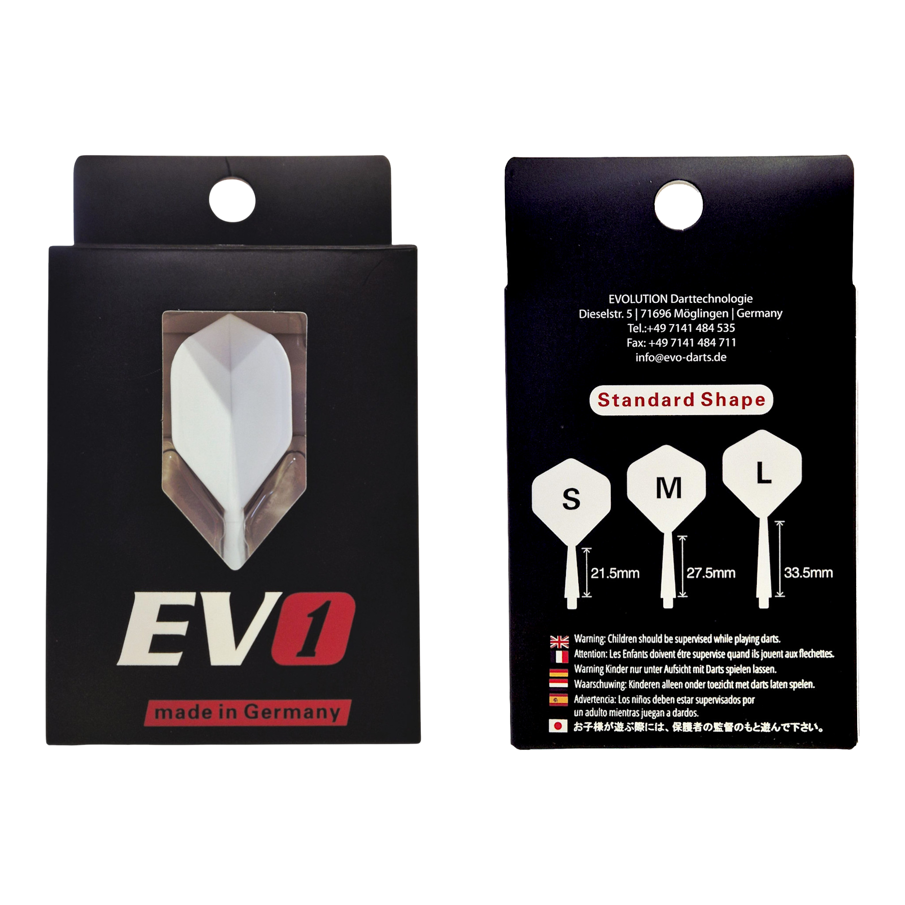 Systém letové hřídele EVO1 - bílý Abgebildet ist das Evolution EVO1 Flight-Shaft-System in der Farbe Weiß. Der Artikel eignet sich als hochwertiges Dartzubehör.