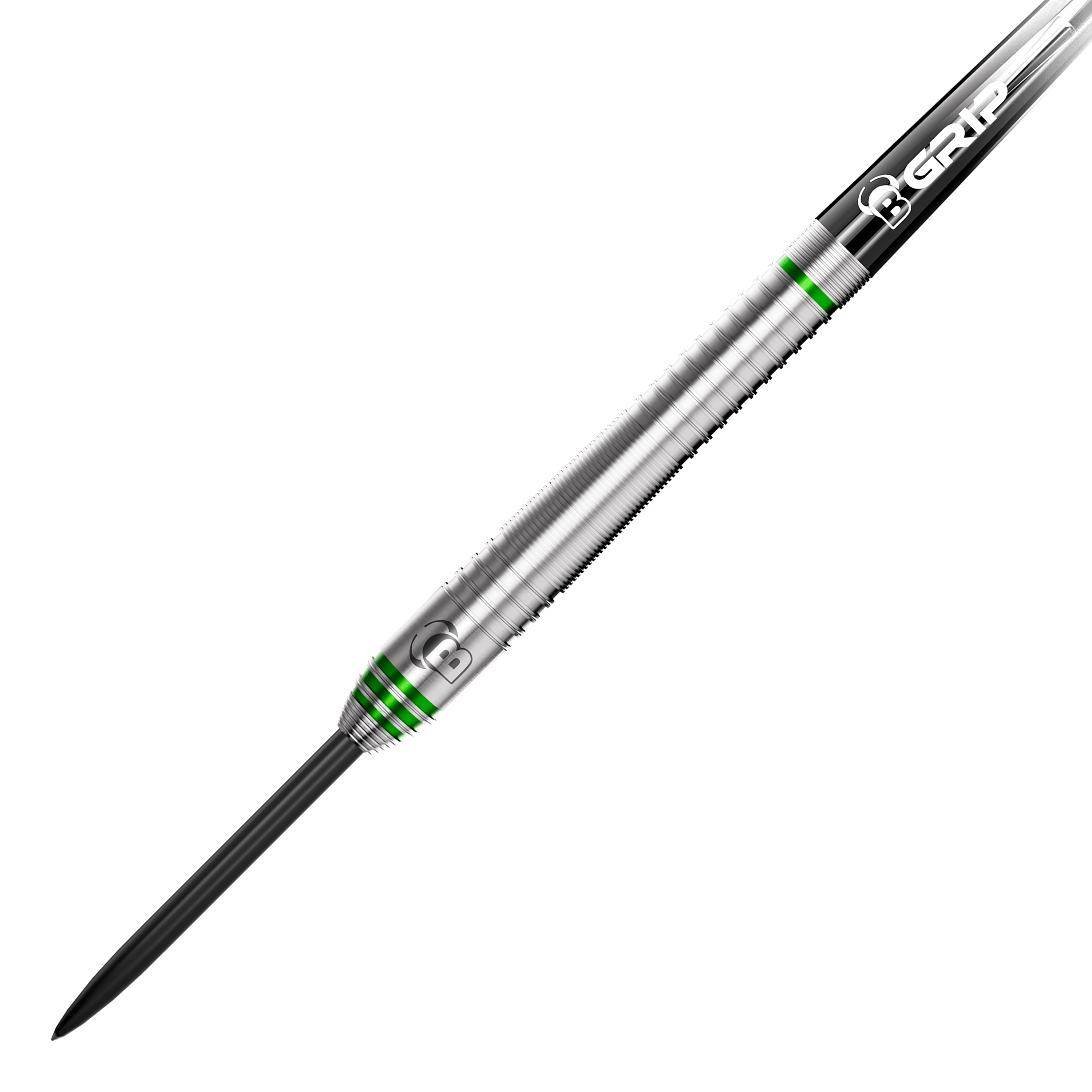 Bulls Max Czerwinski Okurkové Steeldarts - 23g Bulls Max Czerwinski Gurke Steeldarts mit einem Gewicht von 23 Gramm. Das Bild zeigt die Darts aus einer bestimmten Perspektive.