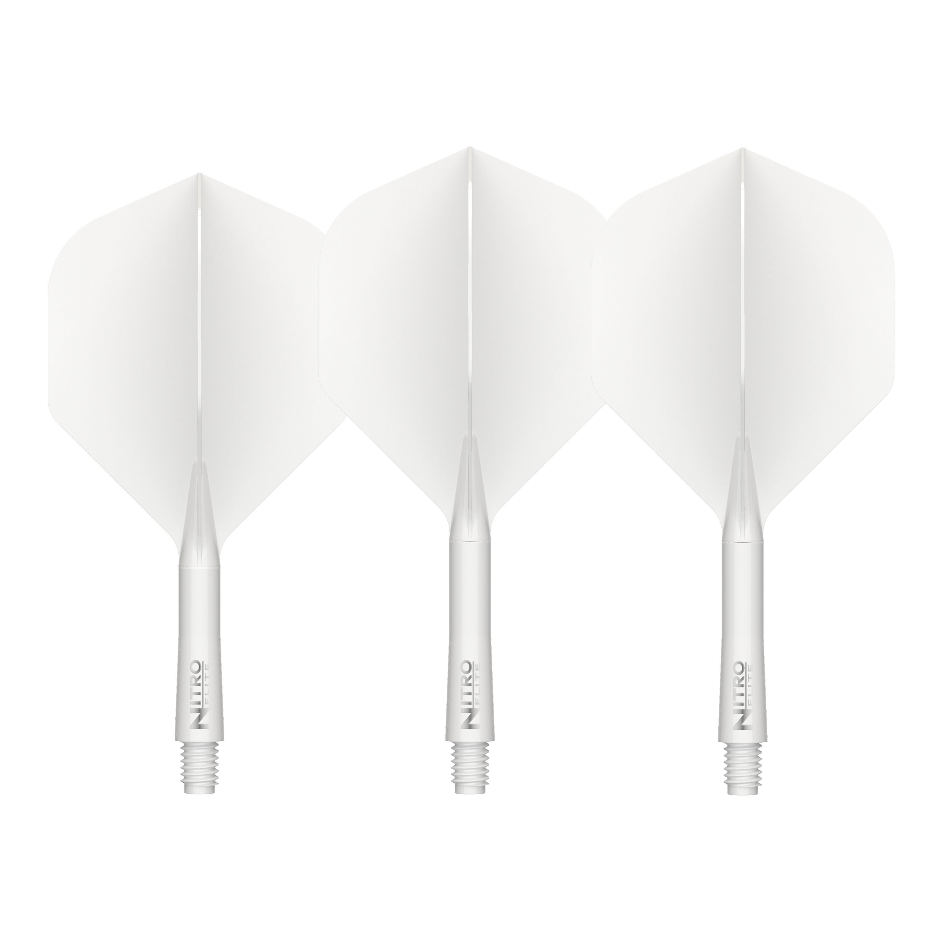 Red Dragon Nitroflite White Shaft White Flights No.2 Abgebildet sind die Red Dragon Nitroflite White Shaft White Flights No2. Diese Flights und Shafts sind in Weiß gehalten.