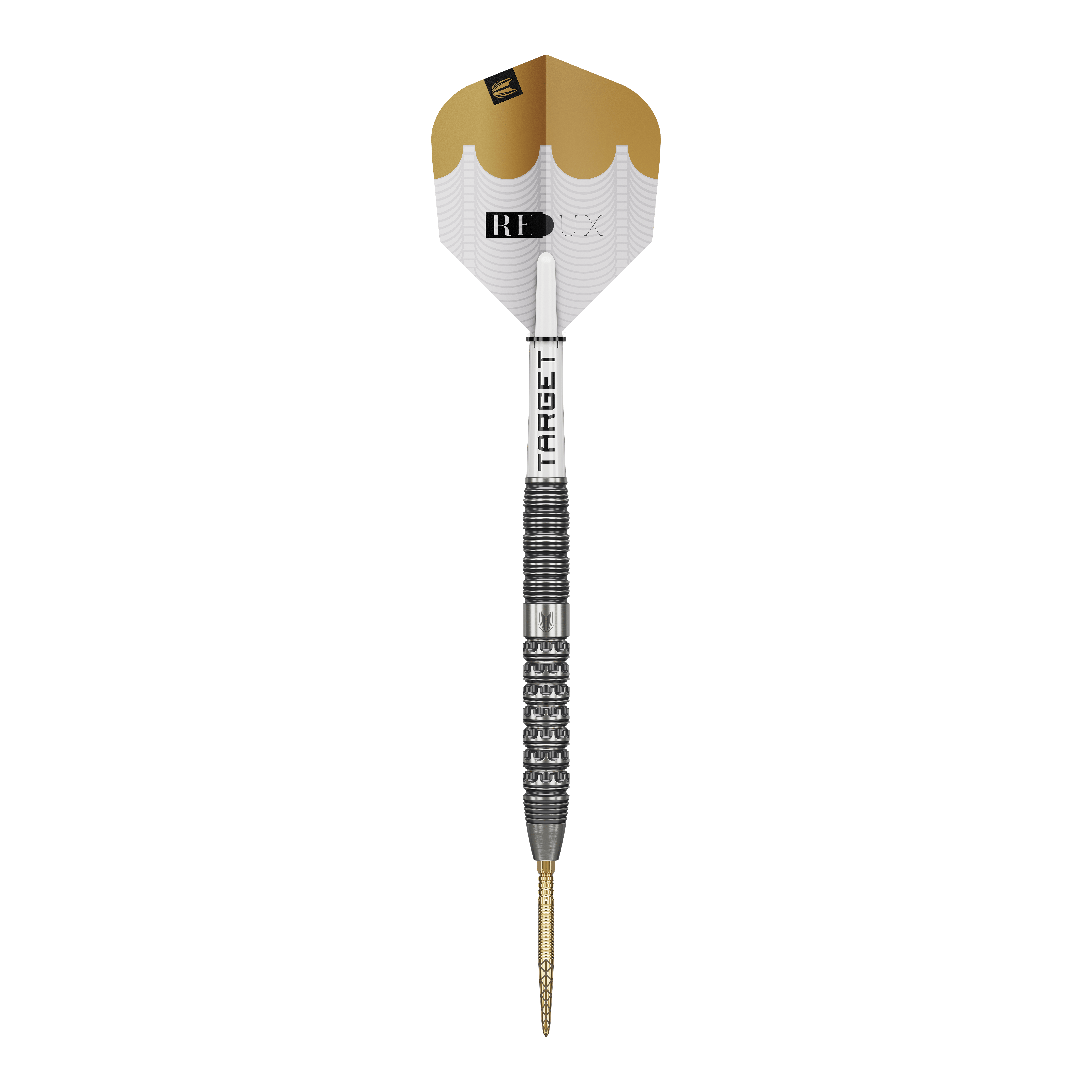 Dieses Bild zeigt die Target Redux 01 Swiss Point Steeldarts. Sie sind ideal für präzise Dartwürfe geeignet.