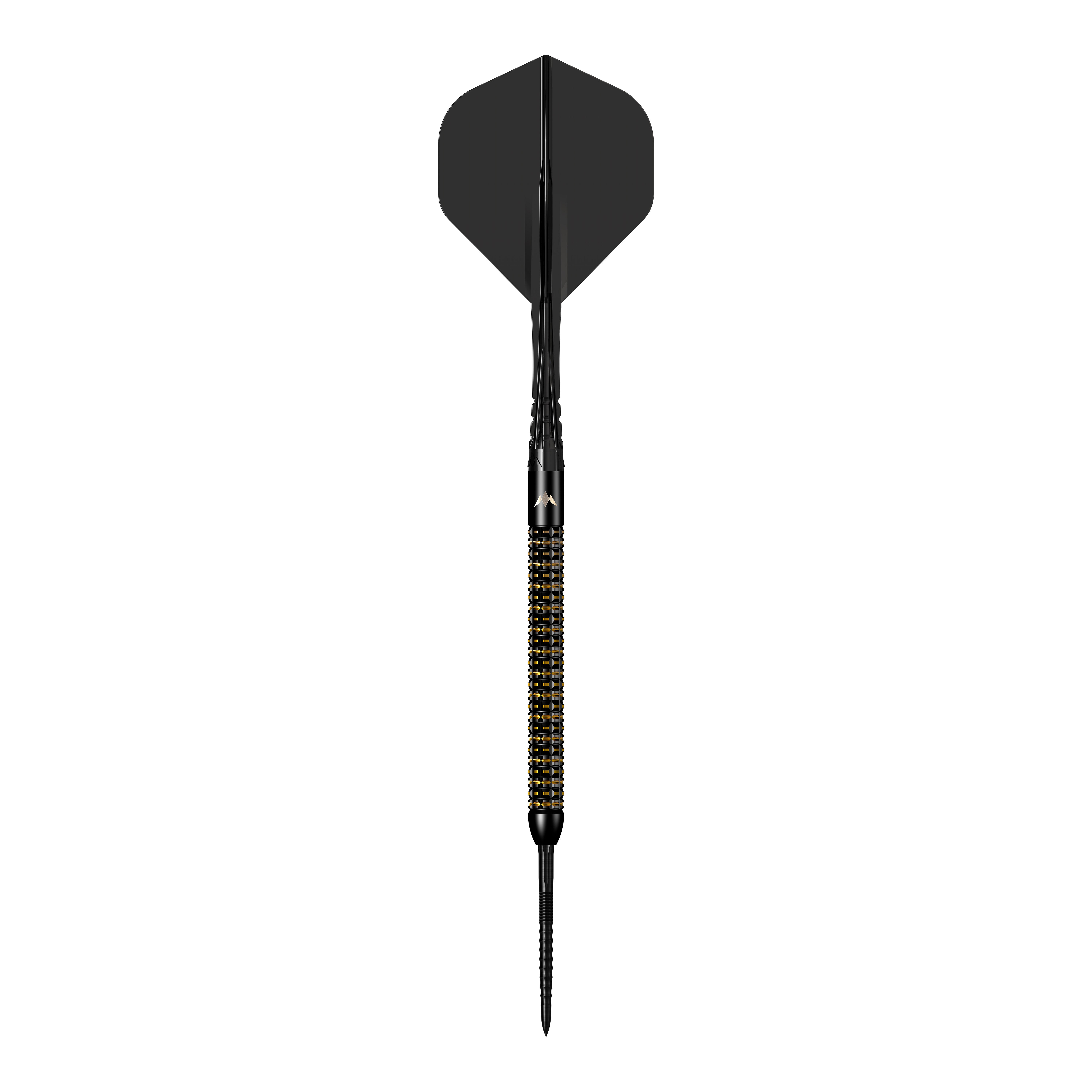 Hier sind die Mission Mike De Decker World Grand Prix Limited Edition Black Gold Steeldarts mit 24g abgebildet. Das Design hebt sich durch die Farben Schwarz und Gold hervor.