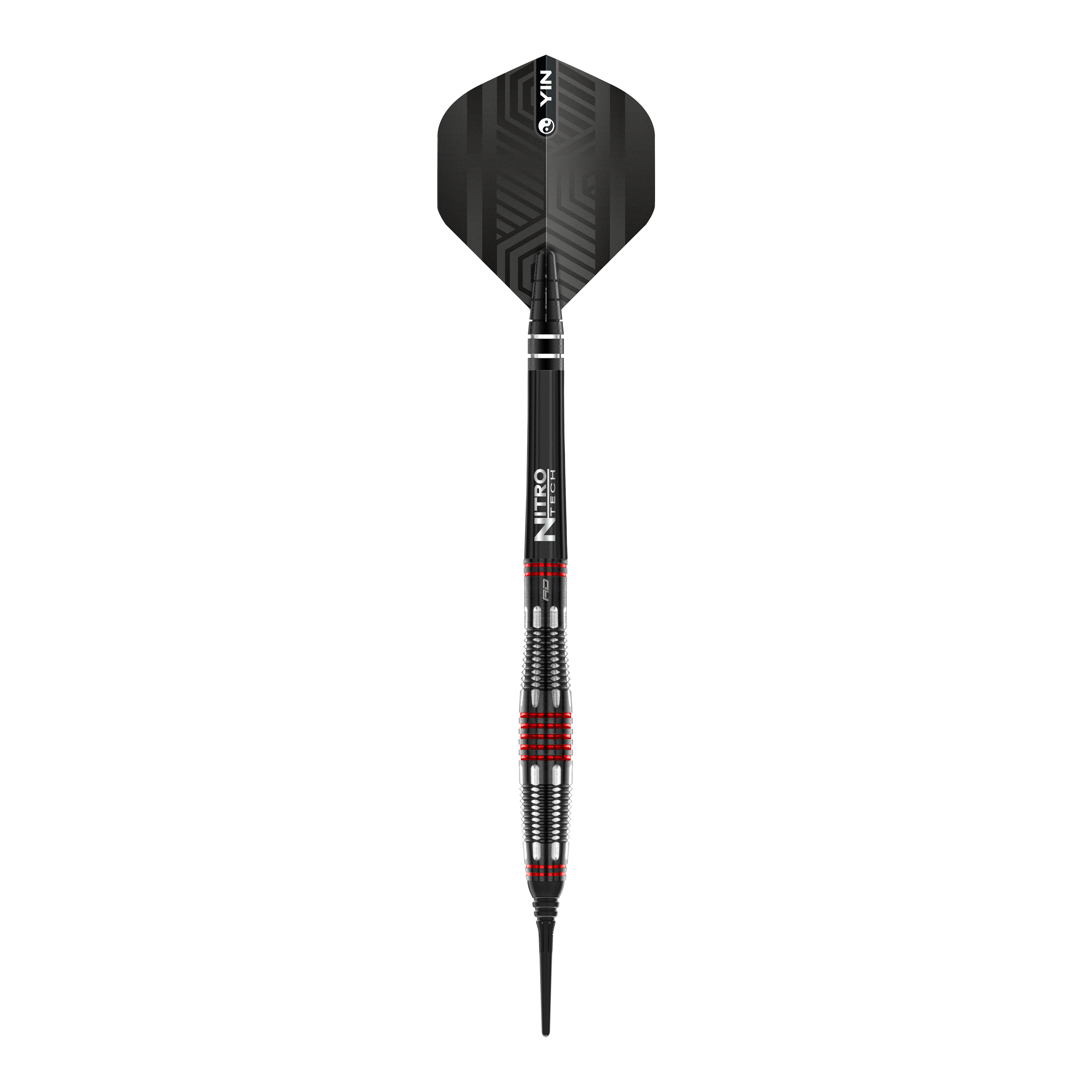 Měkké šipky Red Dragon Marlin Venom - 22g Das Bild zeigt einen Red Dragon Marlin Venom Softdart mit einem Gewicht von 22g. Der Dart hat ein modernes Design mit schwarzen und roten Akzenten.