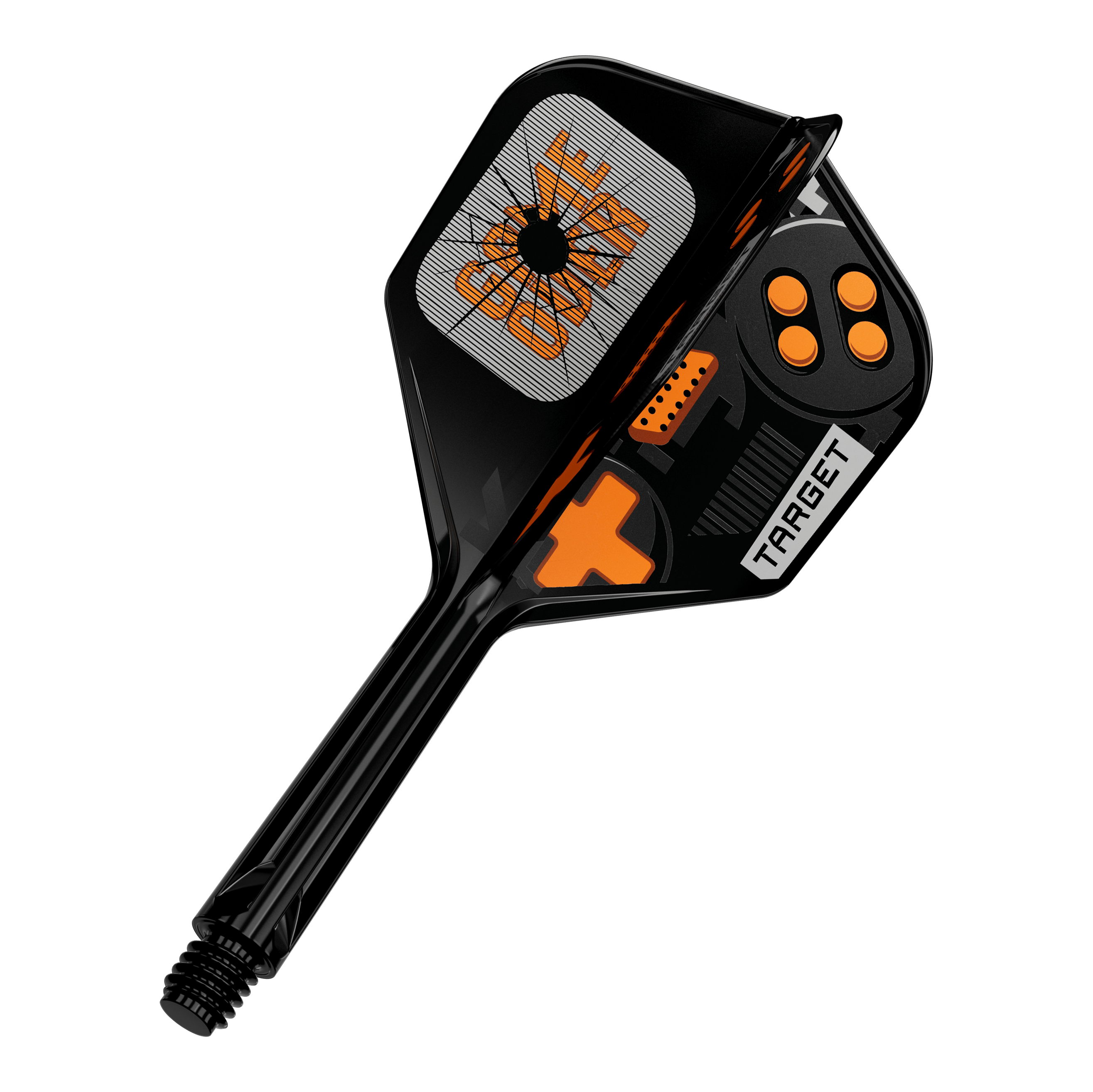 Letky Target K-Flex Game Over č. 6 Das Bild zeigt einen einzelnen Dart Flight. Es handelt sich um das Modell 410577 Target K-Flex GameOver No6 Flights 26mm.