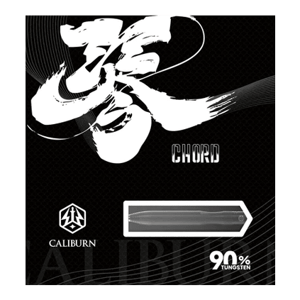 Abgebildet ist der Caliburn Chord C1 Steeldart mit 21,5g. Der Dartpfeil liegt auf einem neutralen Hintergrund.