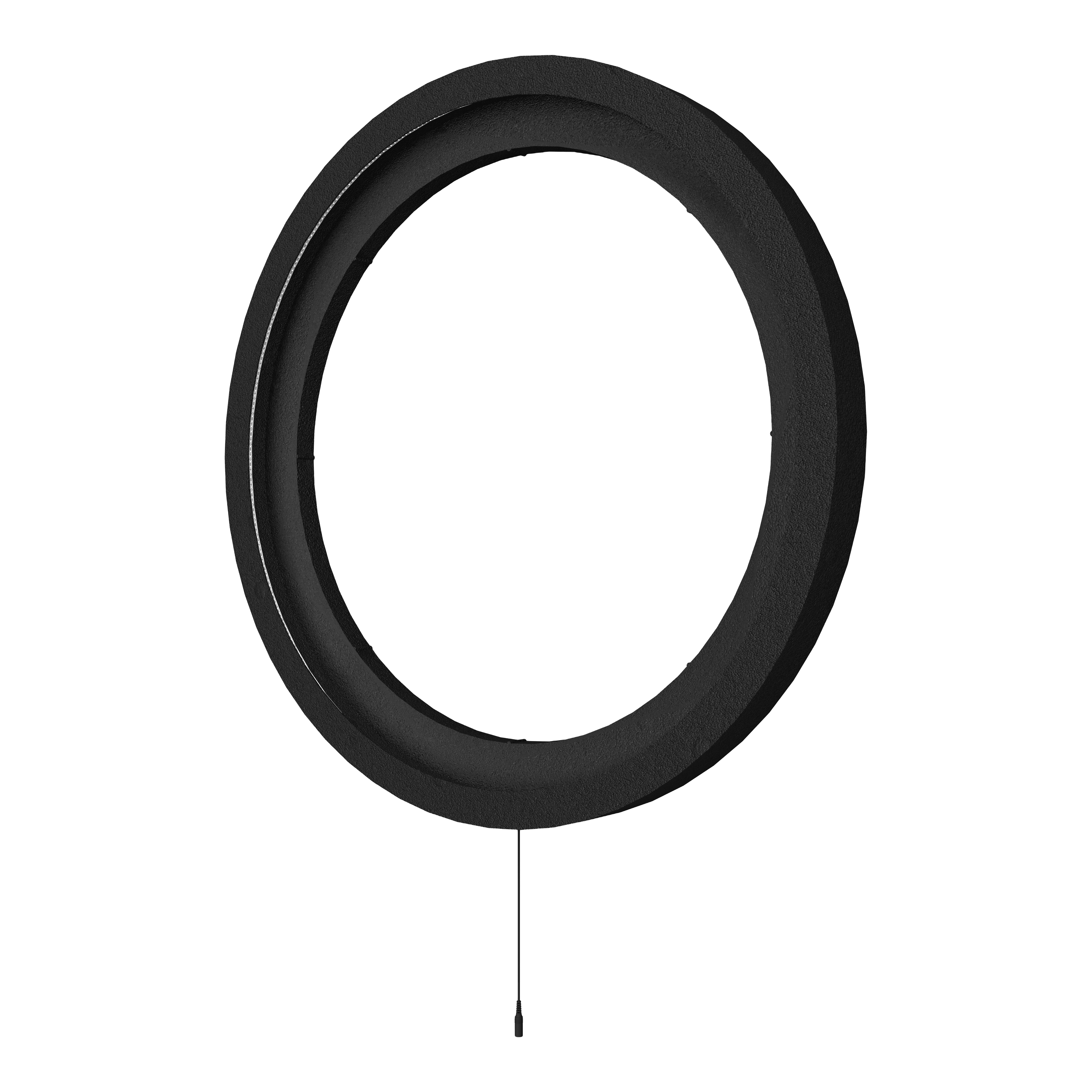 Systém prostorového osvětlení Bulls NL Lumo 2 Light Das Bild zeigt das Produkt "Bulls NL Lumo 2 Light Surround Beleuchtungssystem". Es handelt sich um einen runden, schwarzen LED-Lichtring mit einem Kabel an der Unterseite.