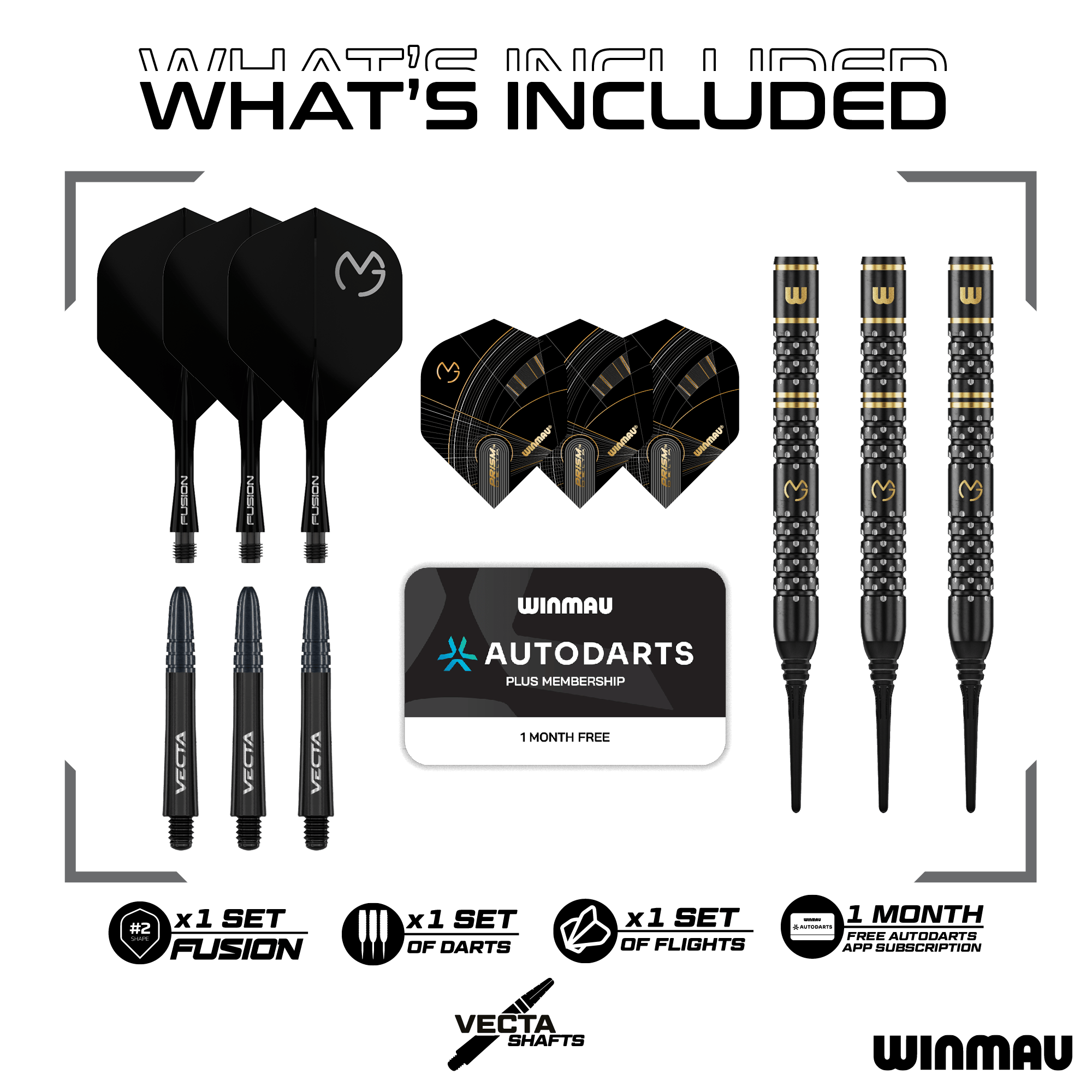 Winmau Michael Van Gerwen W-MAX měkké šipky - 18g