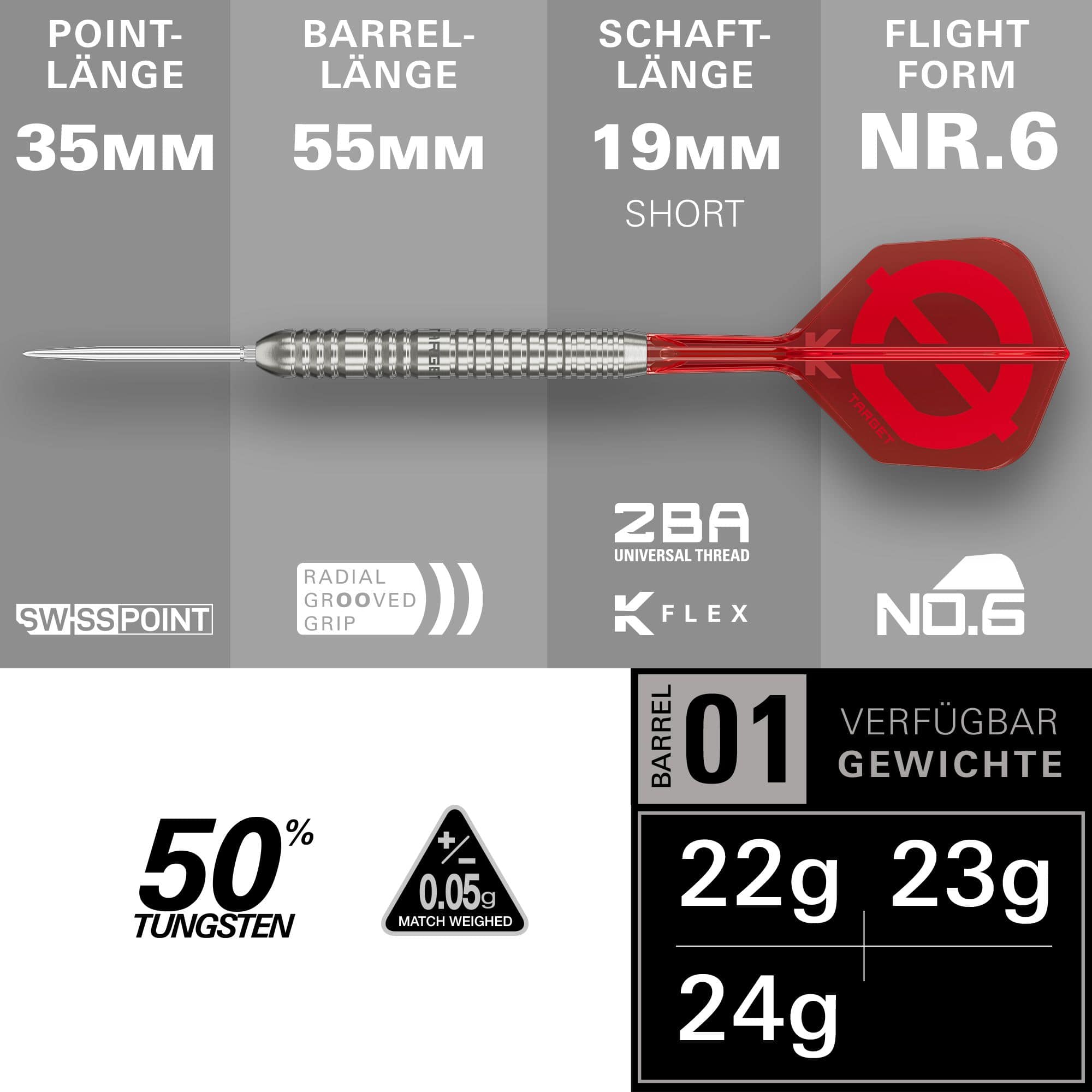Ocelové šipky Target Group O 03 Swiss Points