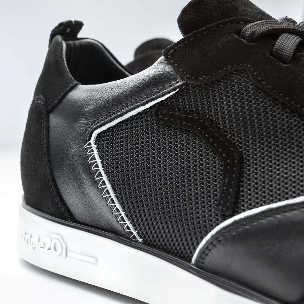 Textilní kožené šipkové boty Triple20 – černá bílá